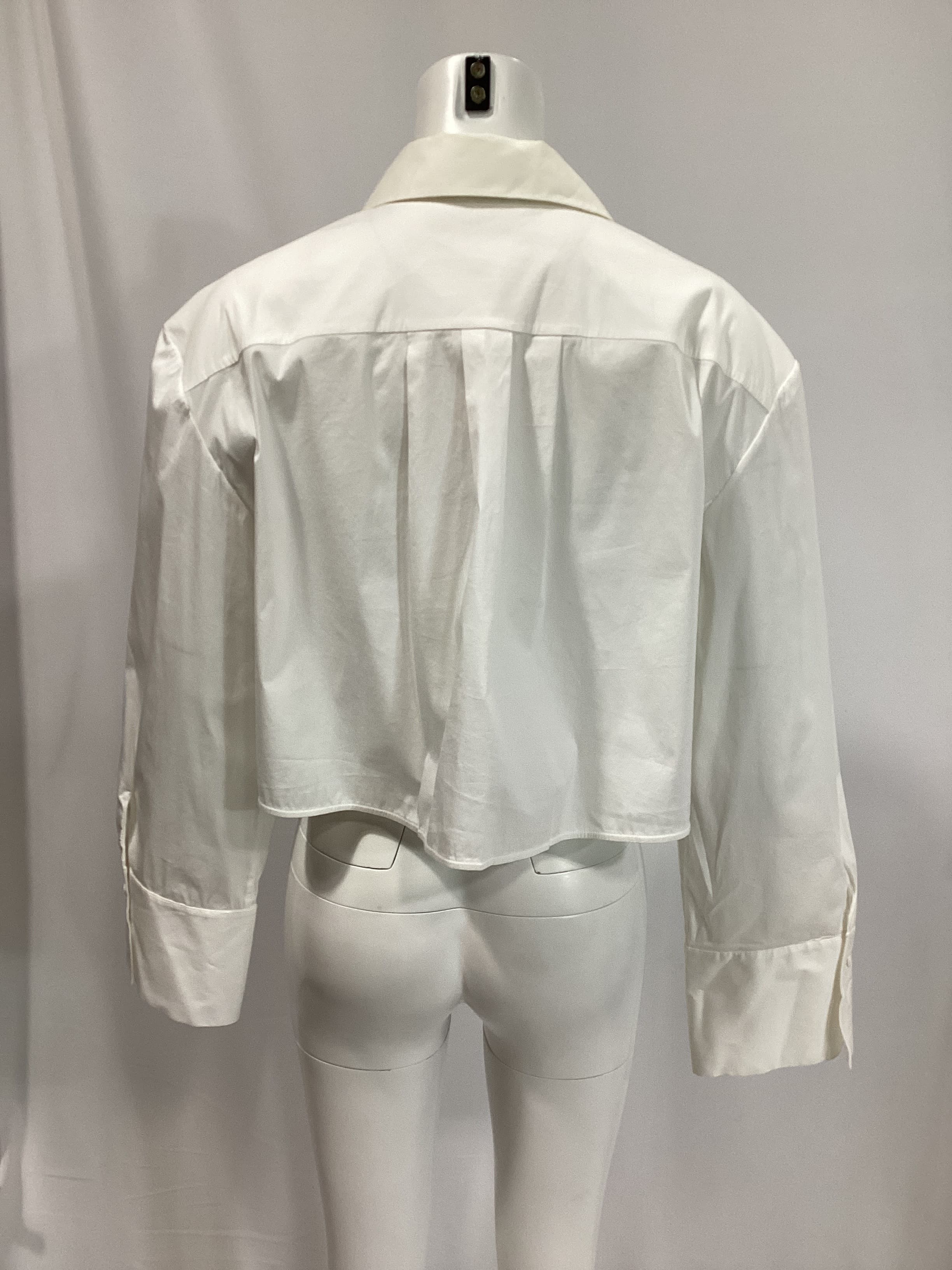 Finely Cropped Oversized Button Down Shirt - Image 4