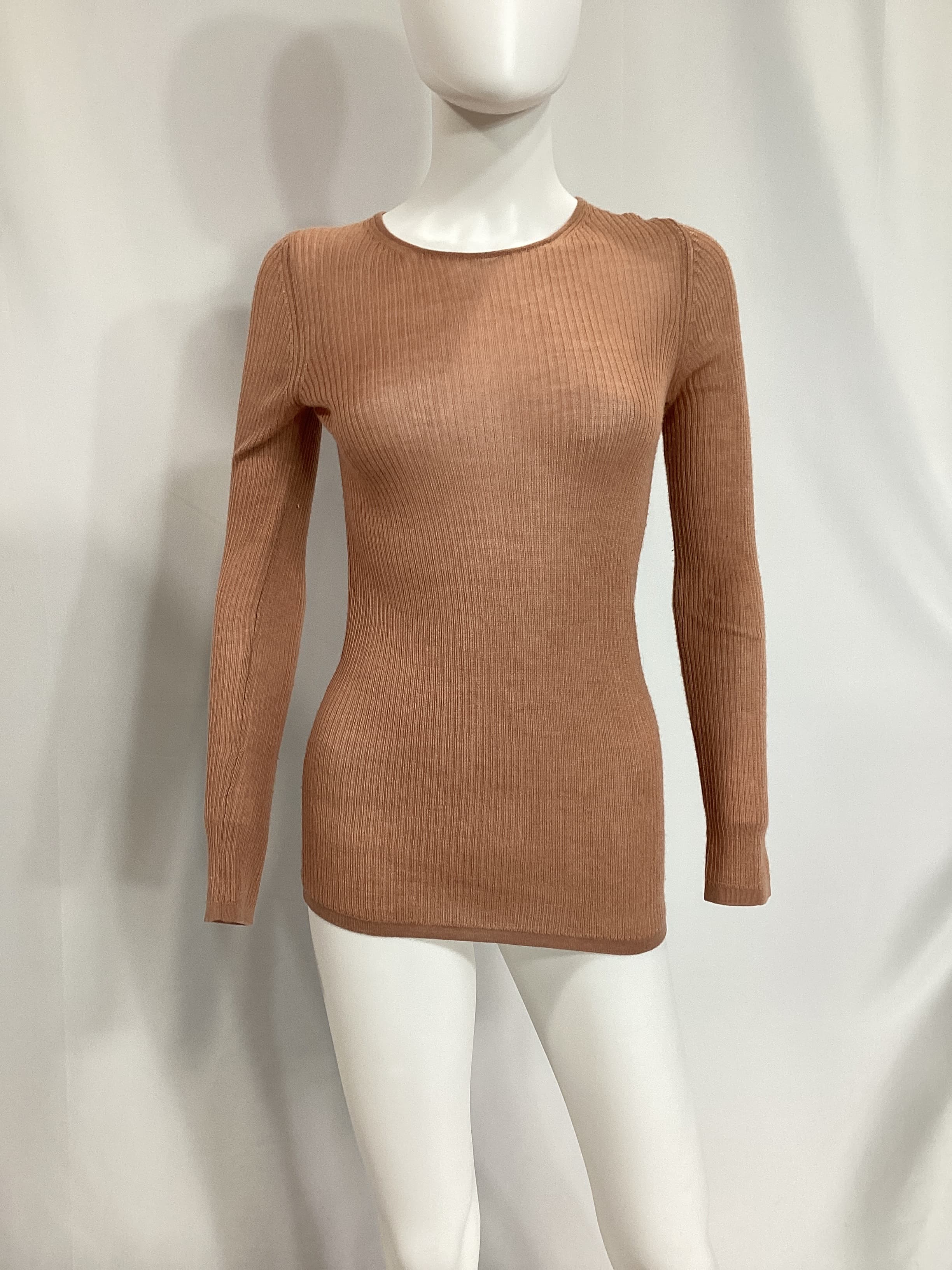 Cashmere Silk Rib Crewneck Top - Image 3