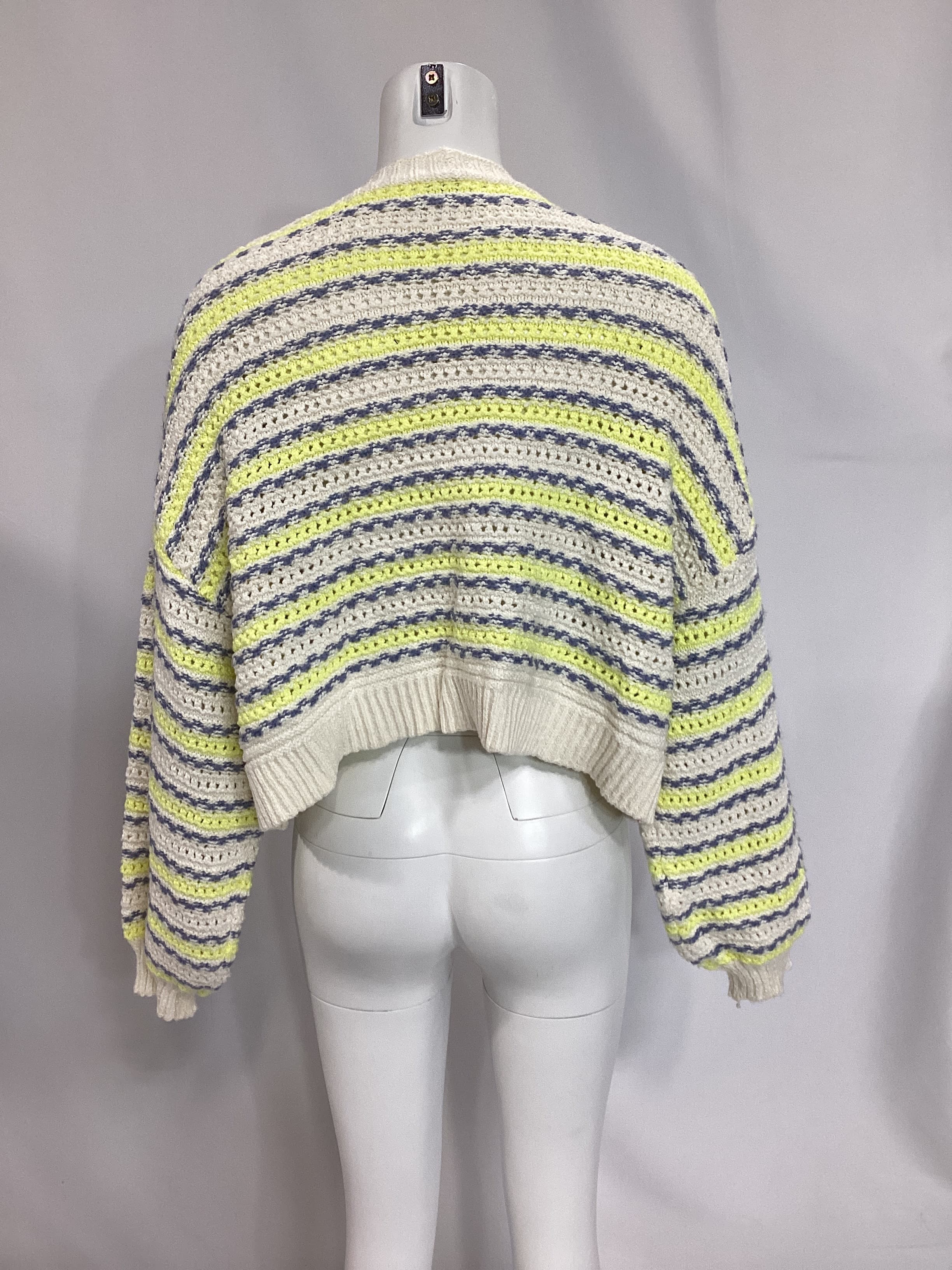 Crimped Mixed Cardi In Chalk Multi - Image 4
