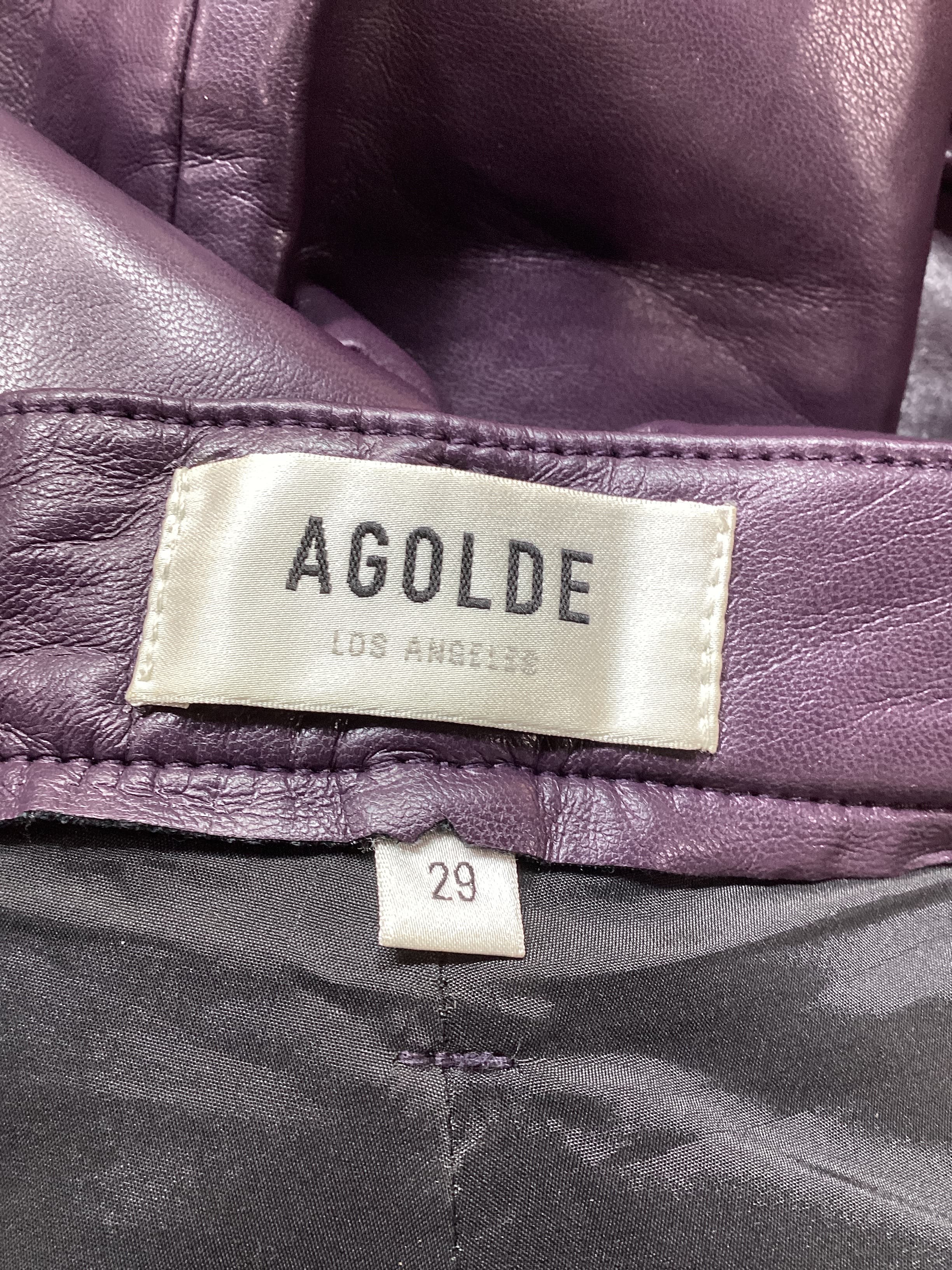 Recycled Leather 90's Pinch Waist In Night Shade - Image 4