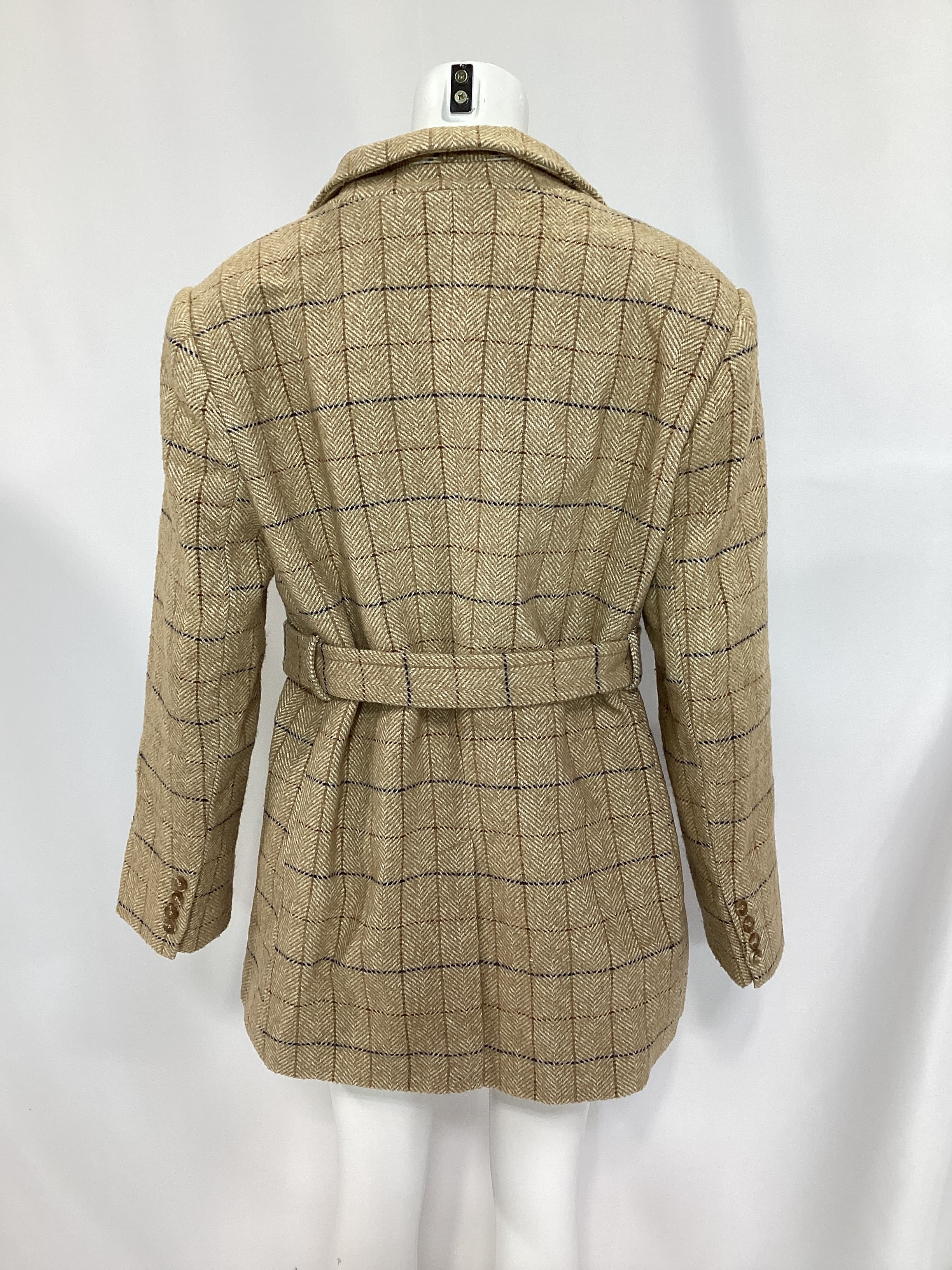 Lottie Blazer In Taupe Plaid - Image 3