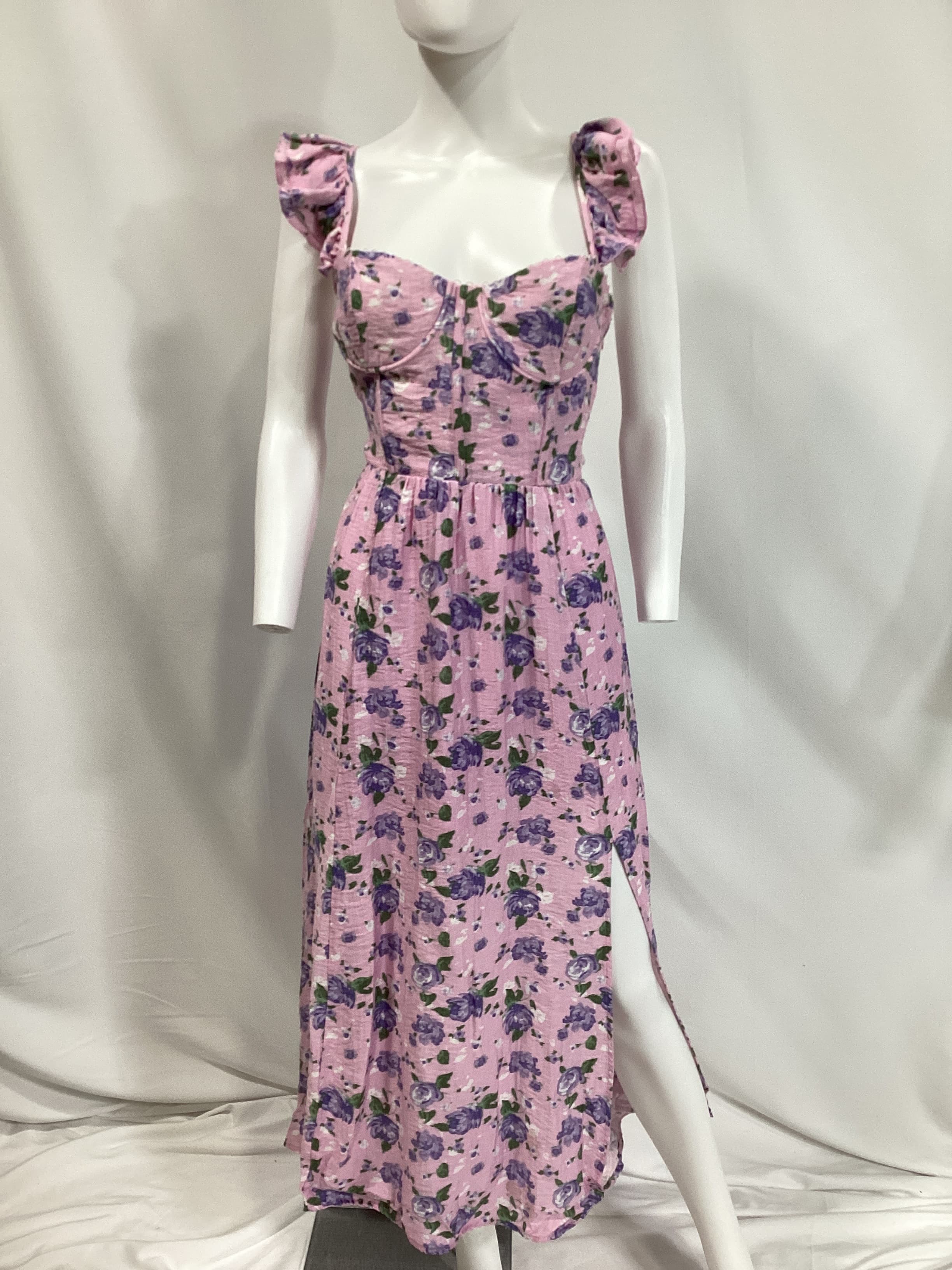 Wedelia Dress In Purple Floral - Image 3