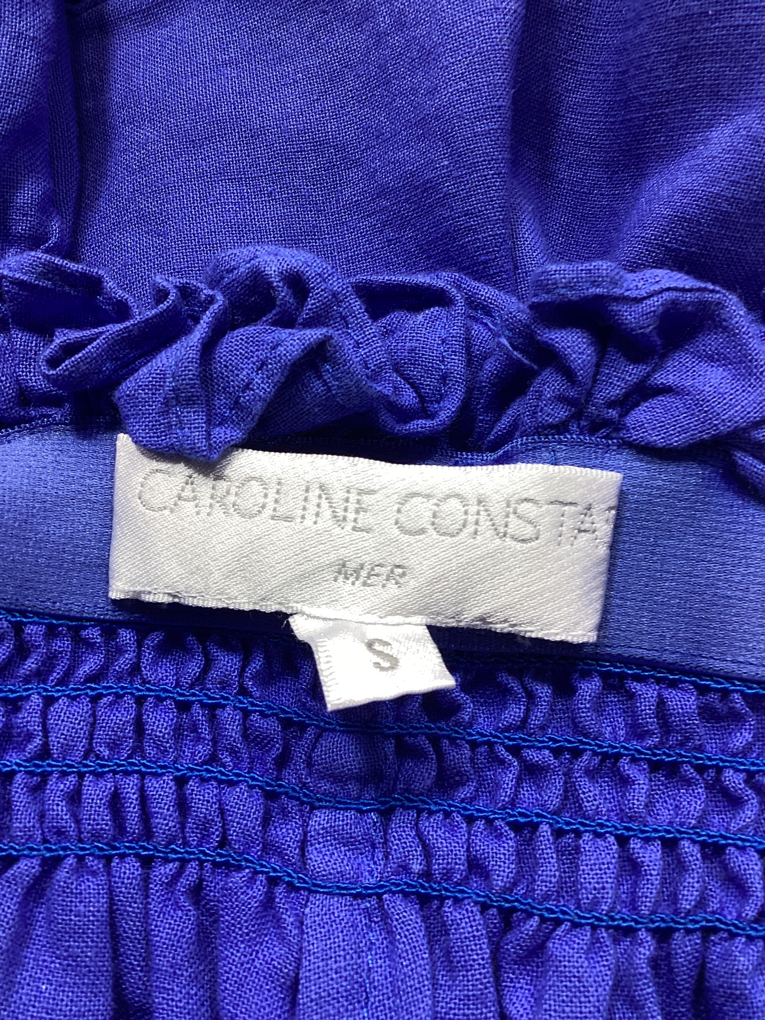 Ruffle Short In Blue Multi Embroidery - Image 4