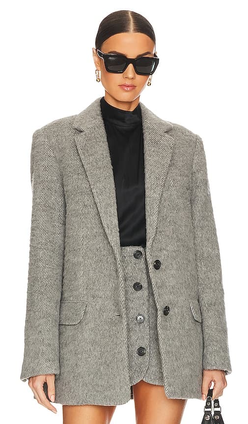 Oversized Blazer In Grey Melange - Image 1