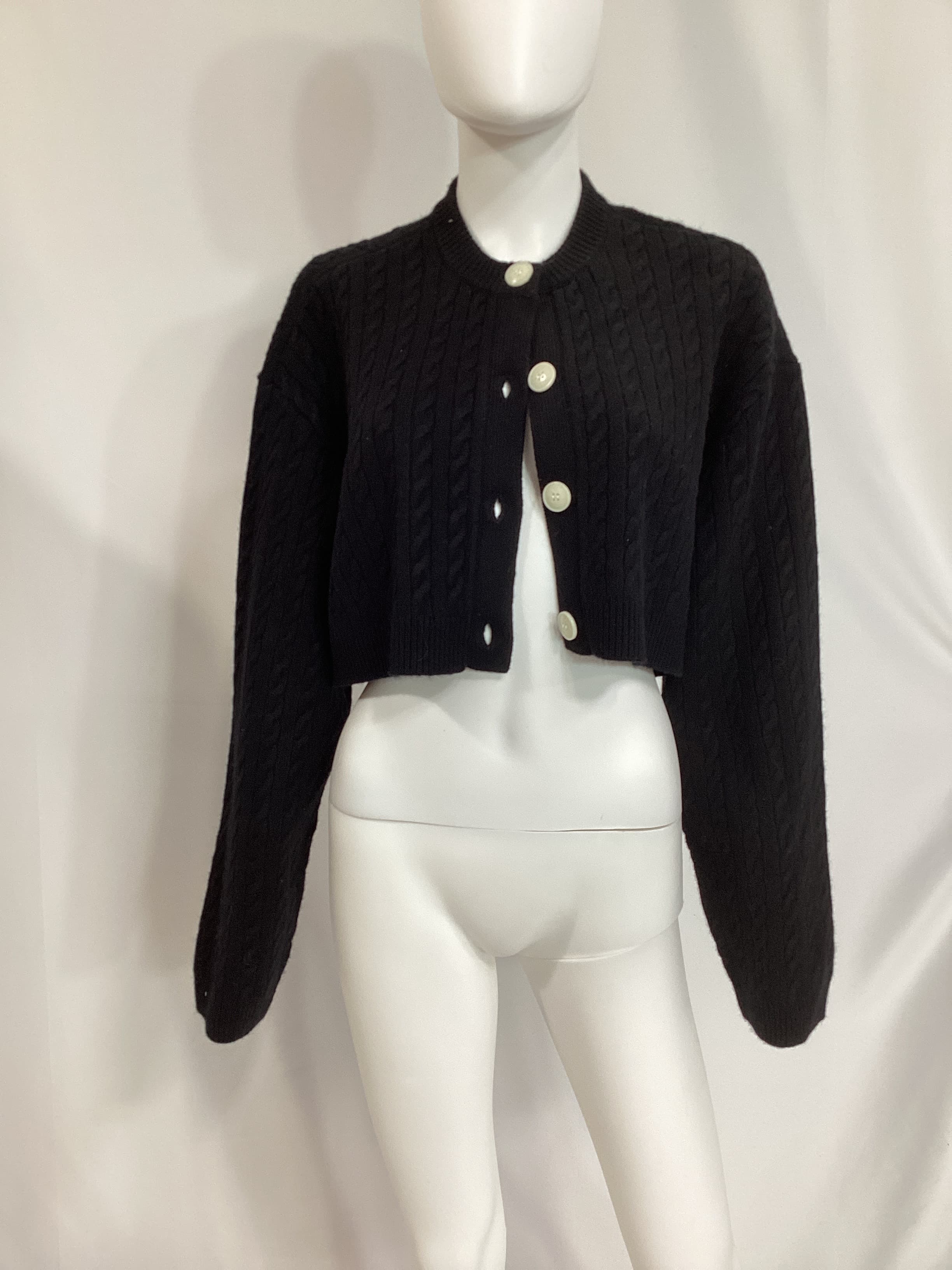 Rayssa Cable Cardigan In Black - Image 3