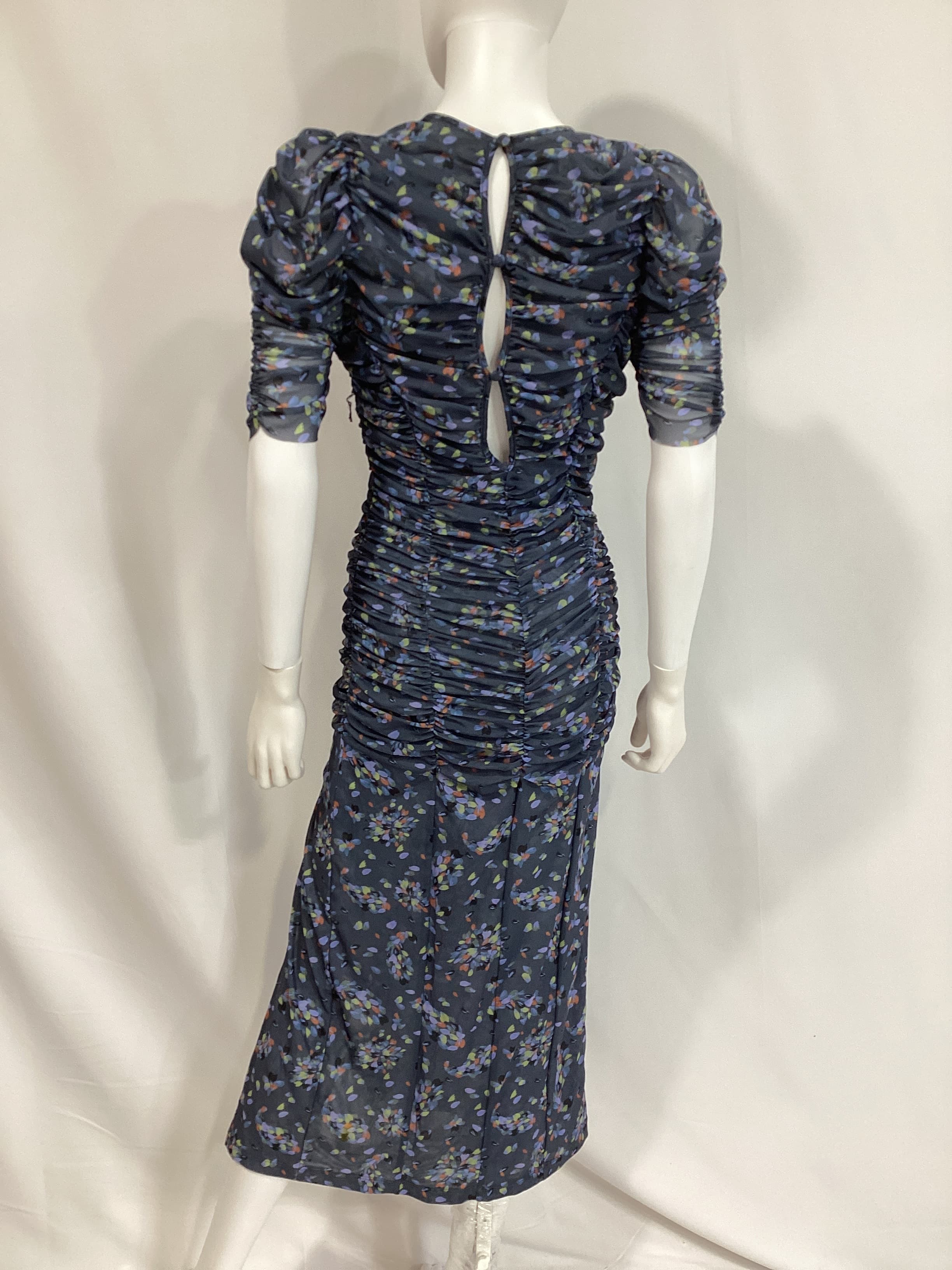 Briella Midi Dress In Navy Combo - Image 3
