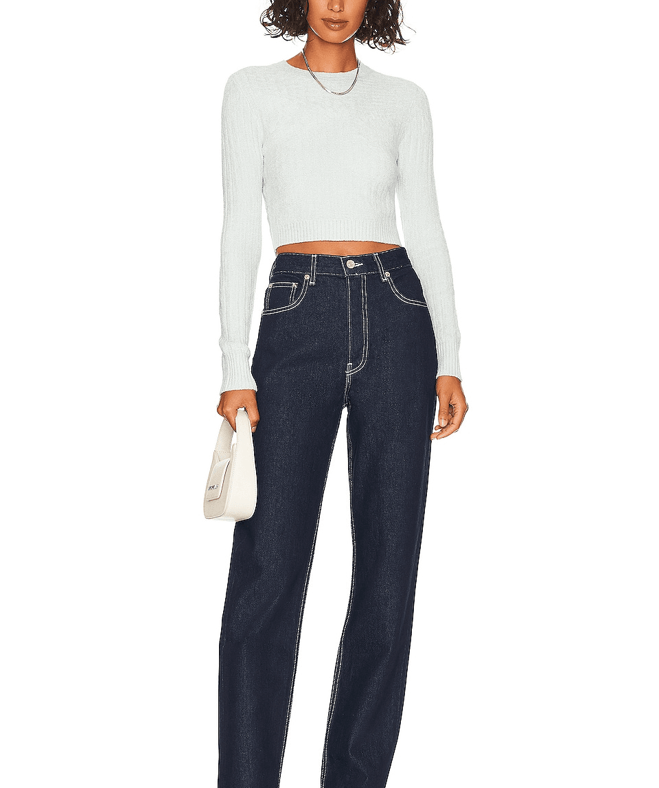 Long Sleeve Crop In Light Blue - Image 1