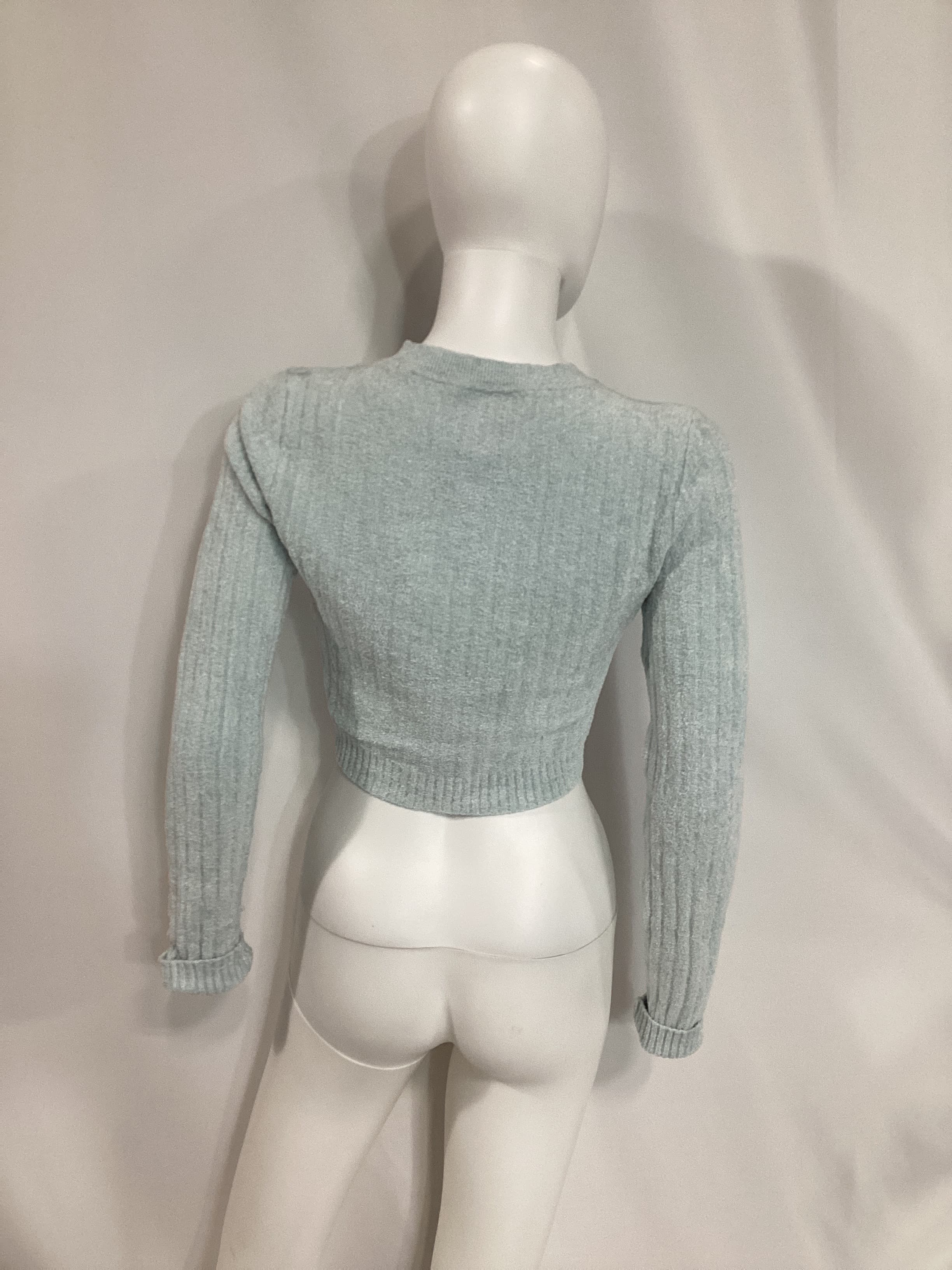 Long Sleeve Crop In Light Blue - Image 2