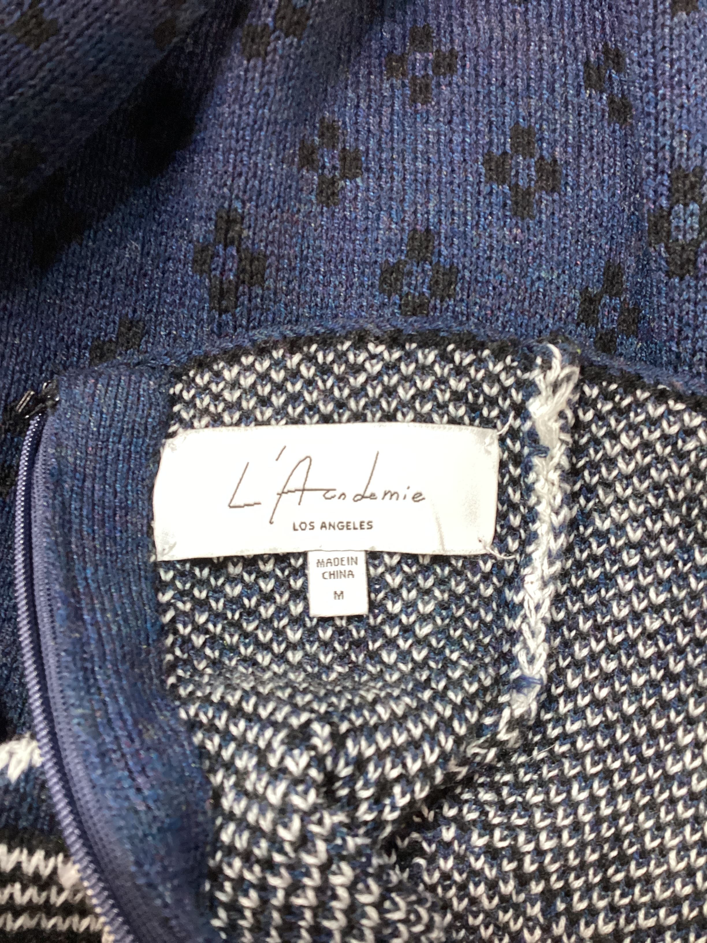 Adkins Mock Neck Fairisle Mini Dress In Navy Multi - Image 4