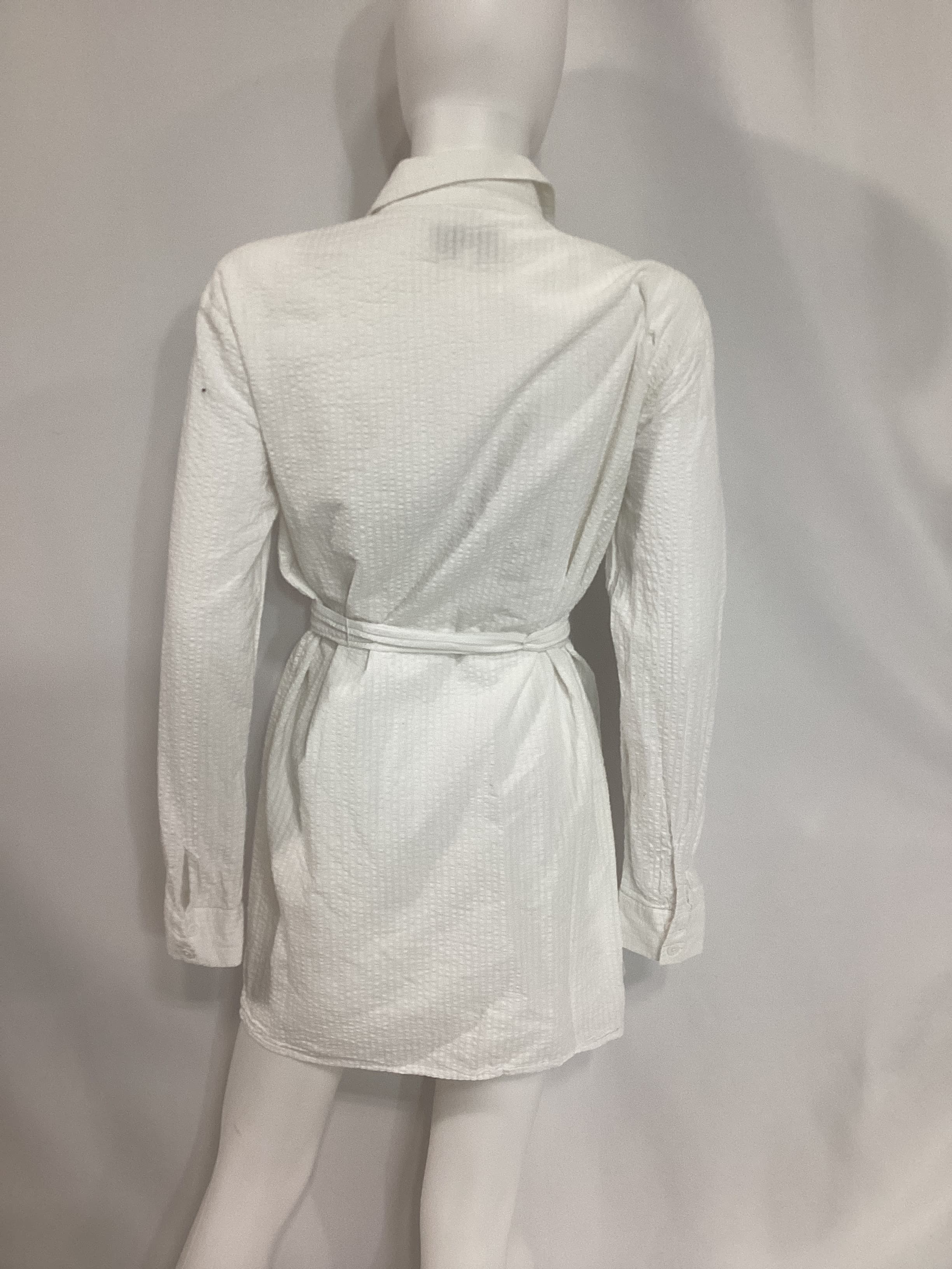 August Shirt Dress In White Stripe - Image 2