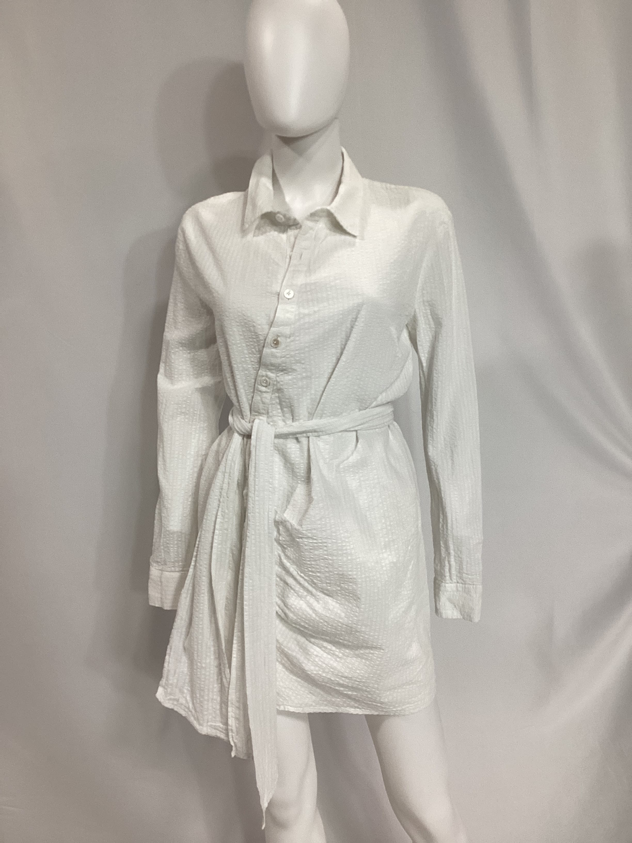 August Shirt Dress In White Stripe - Image 3
