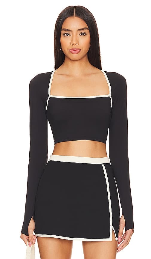 Campbell Top In Black & Cream - Image 1