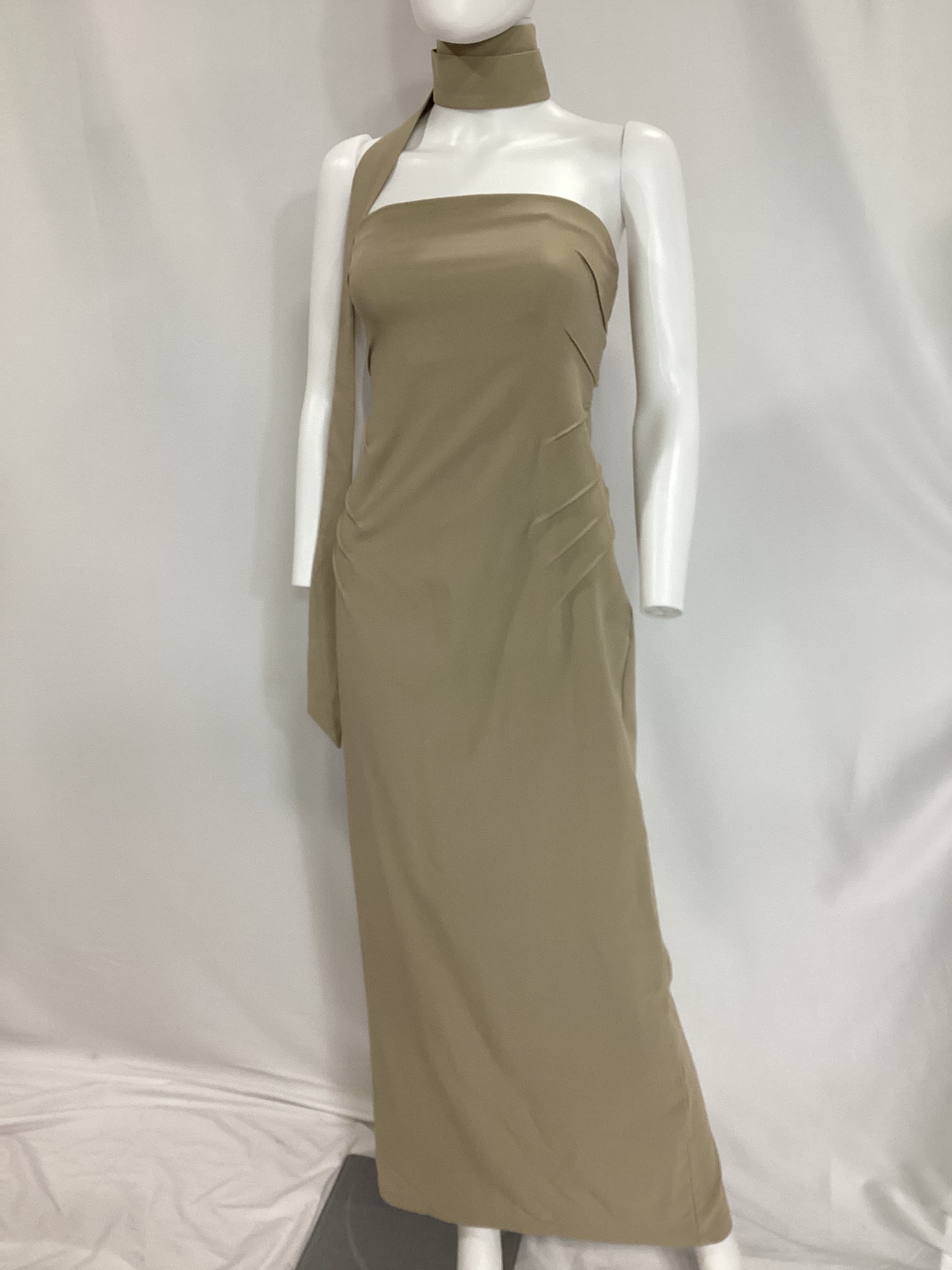 Idalia Column Maxi Dress In Taupe Sand - Image 2