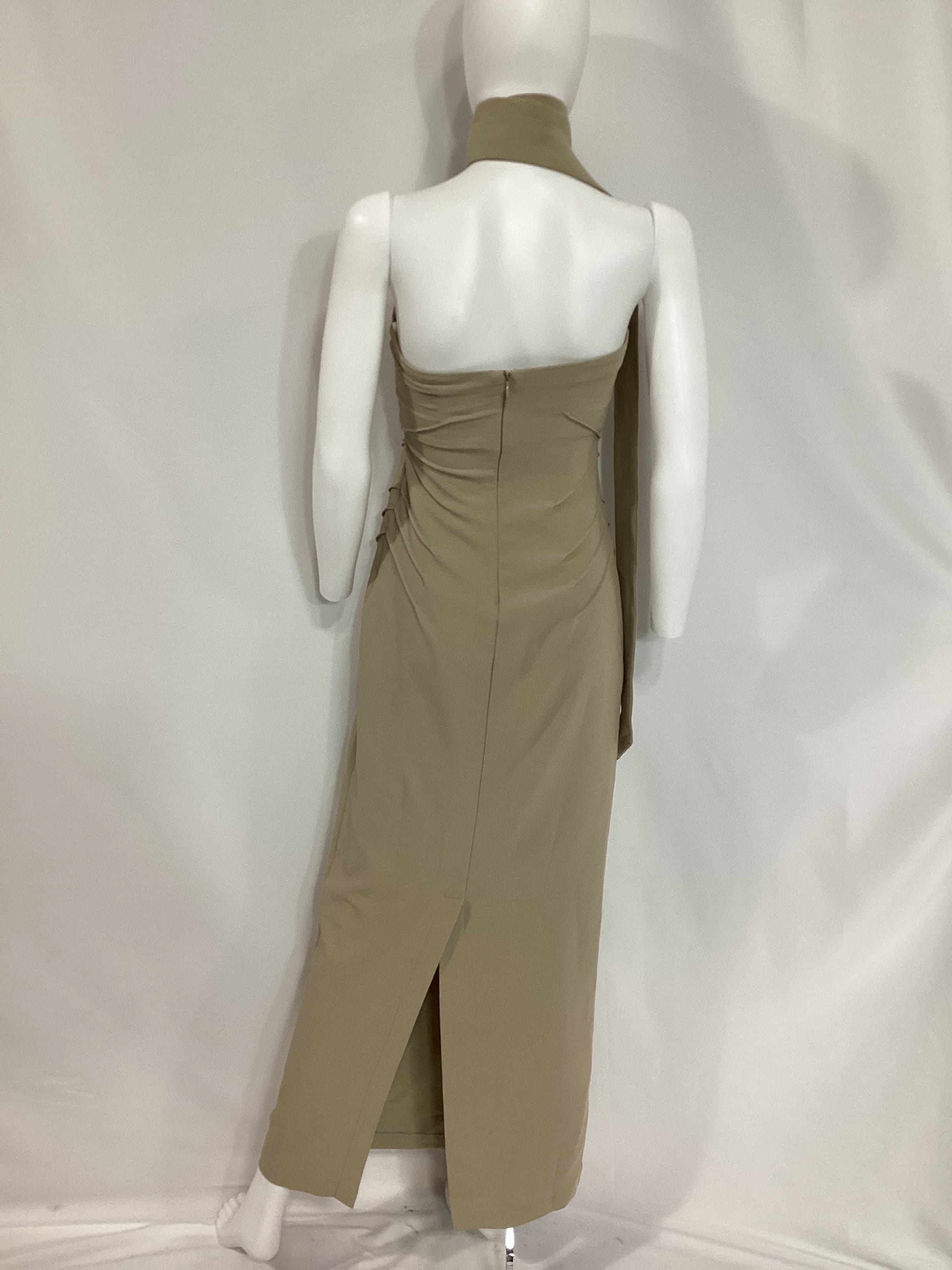 Idalia Column Maxi Dress In Taupe Sand - Image 4