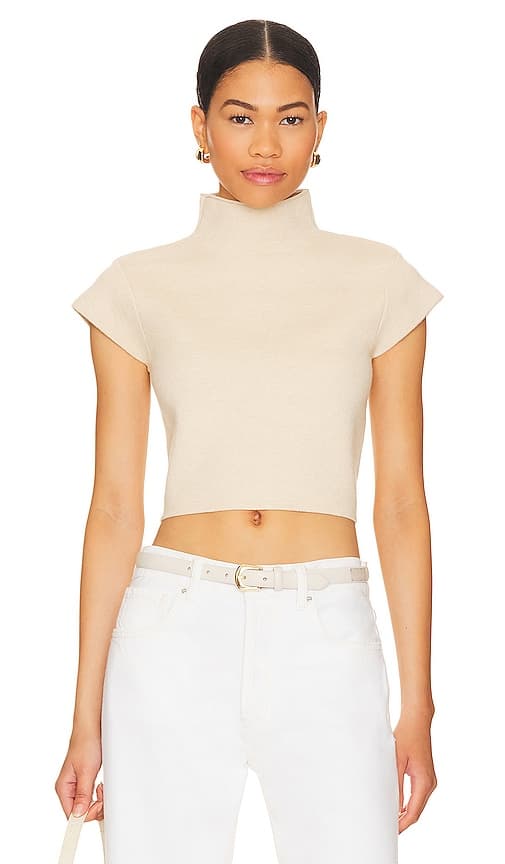 Rumi Short Sleeve Sweater In Bone - Image 1