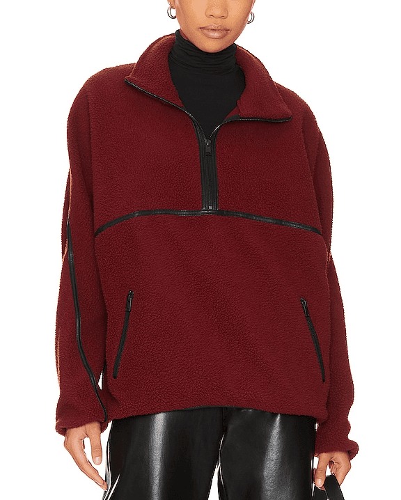 Helsa Fleece Jacket In Syrah - Image 1