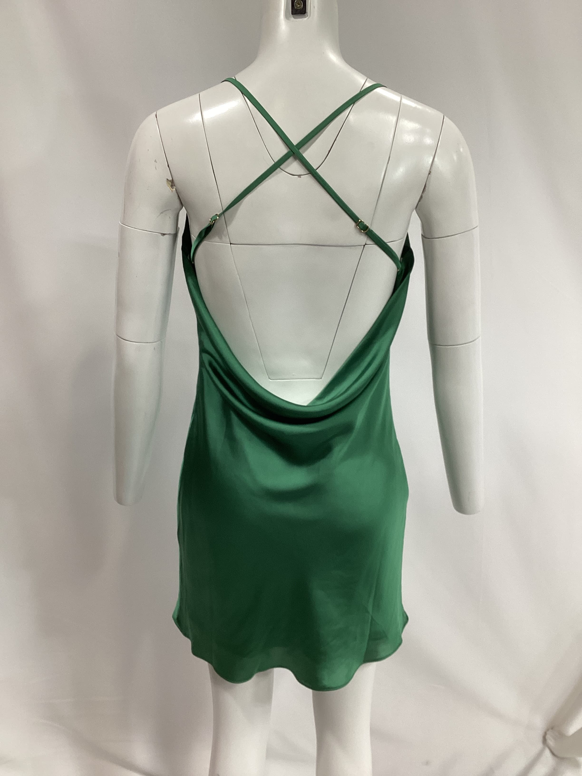 Boa Mini Dress In Green - Image 3