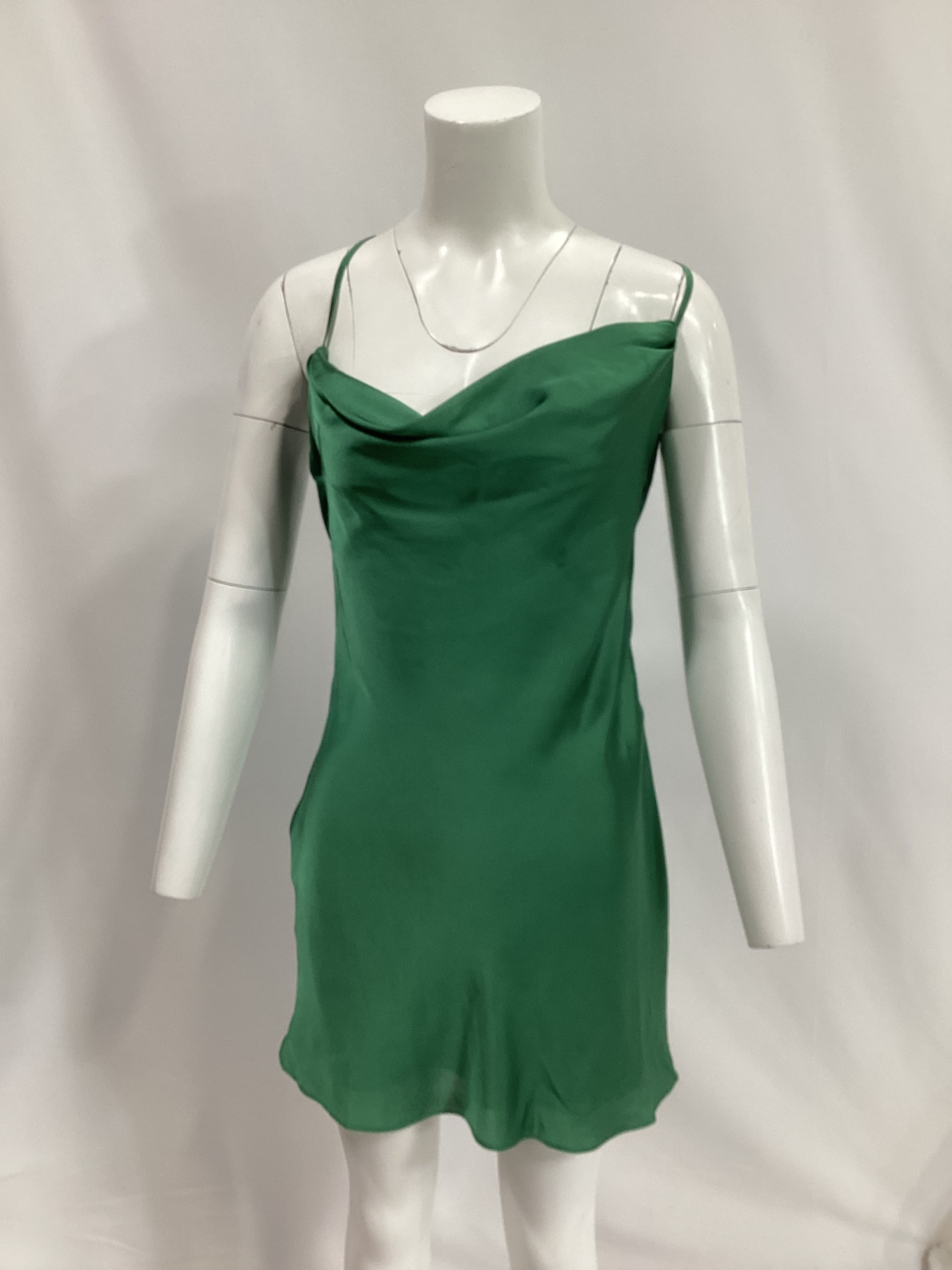 Boa Mini Dress In Green - Image 2