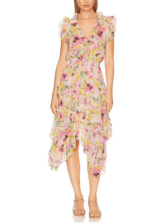 Dakota Dress In Hello Yellow Flora - Image 1