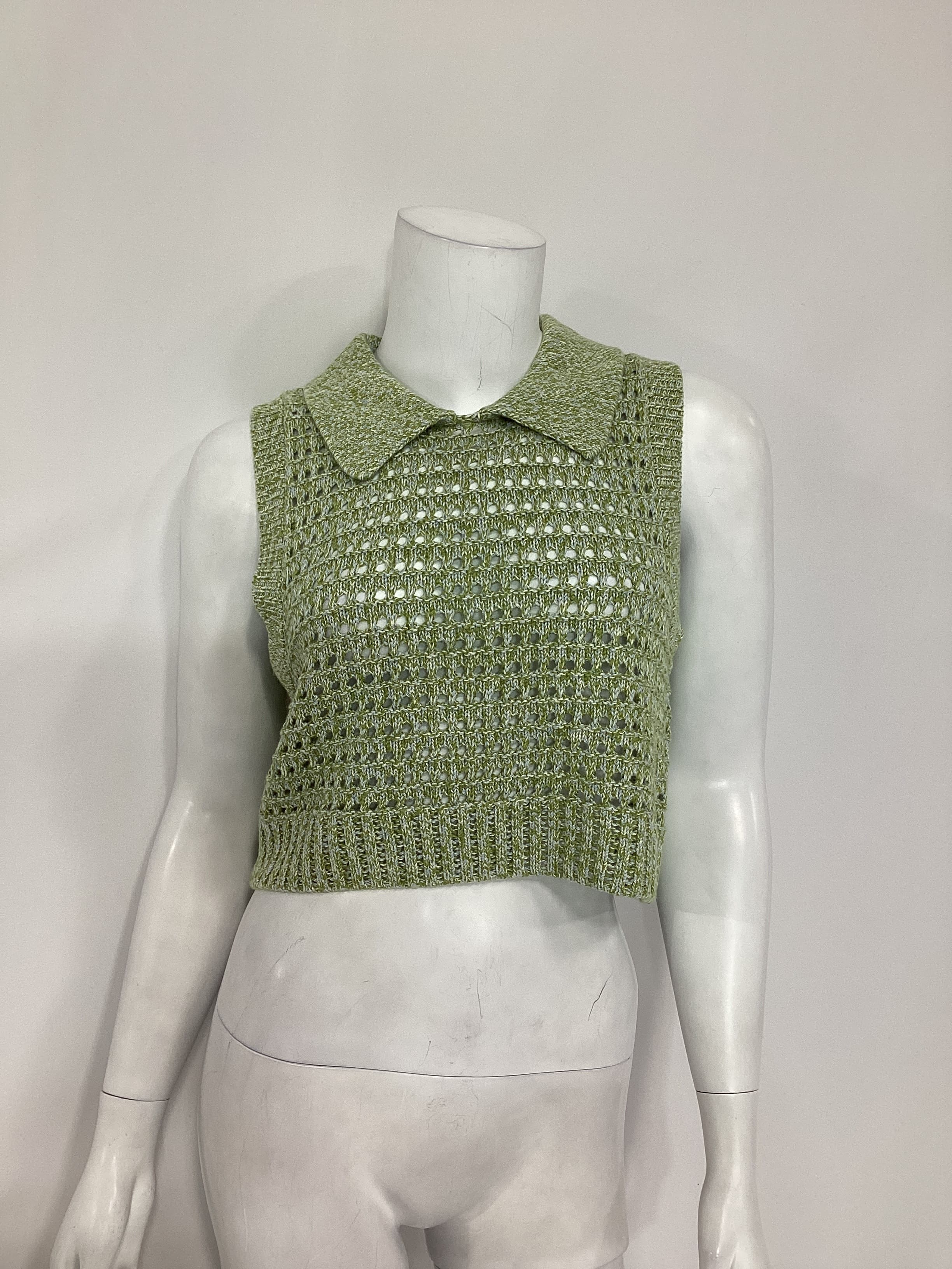 Collared Tank Top In Pear - Image 2