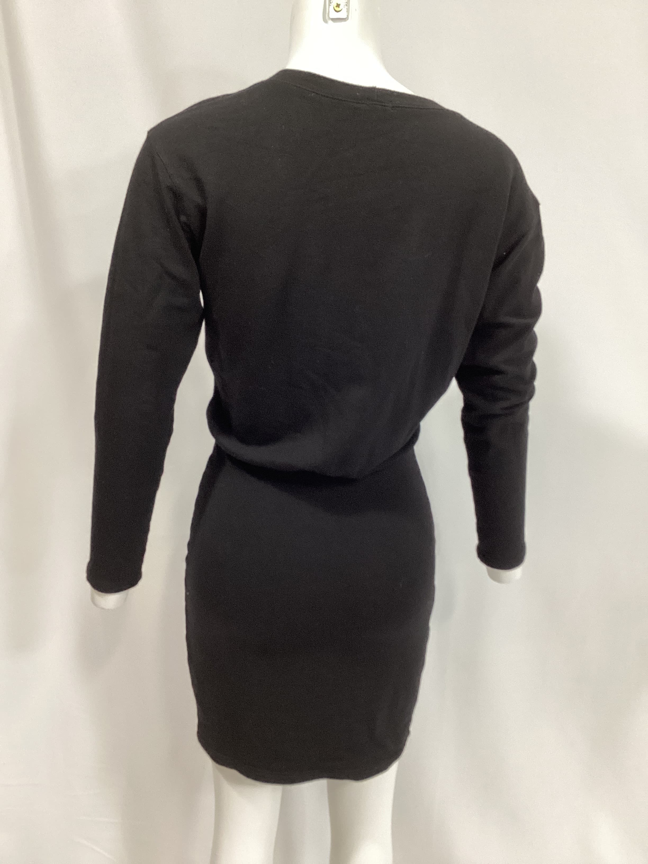 Cross Over Mini Dress In Black - Image 3