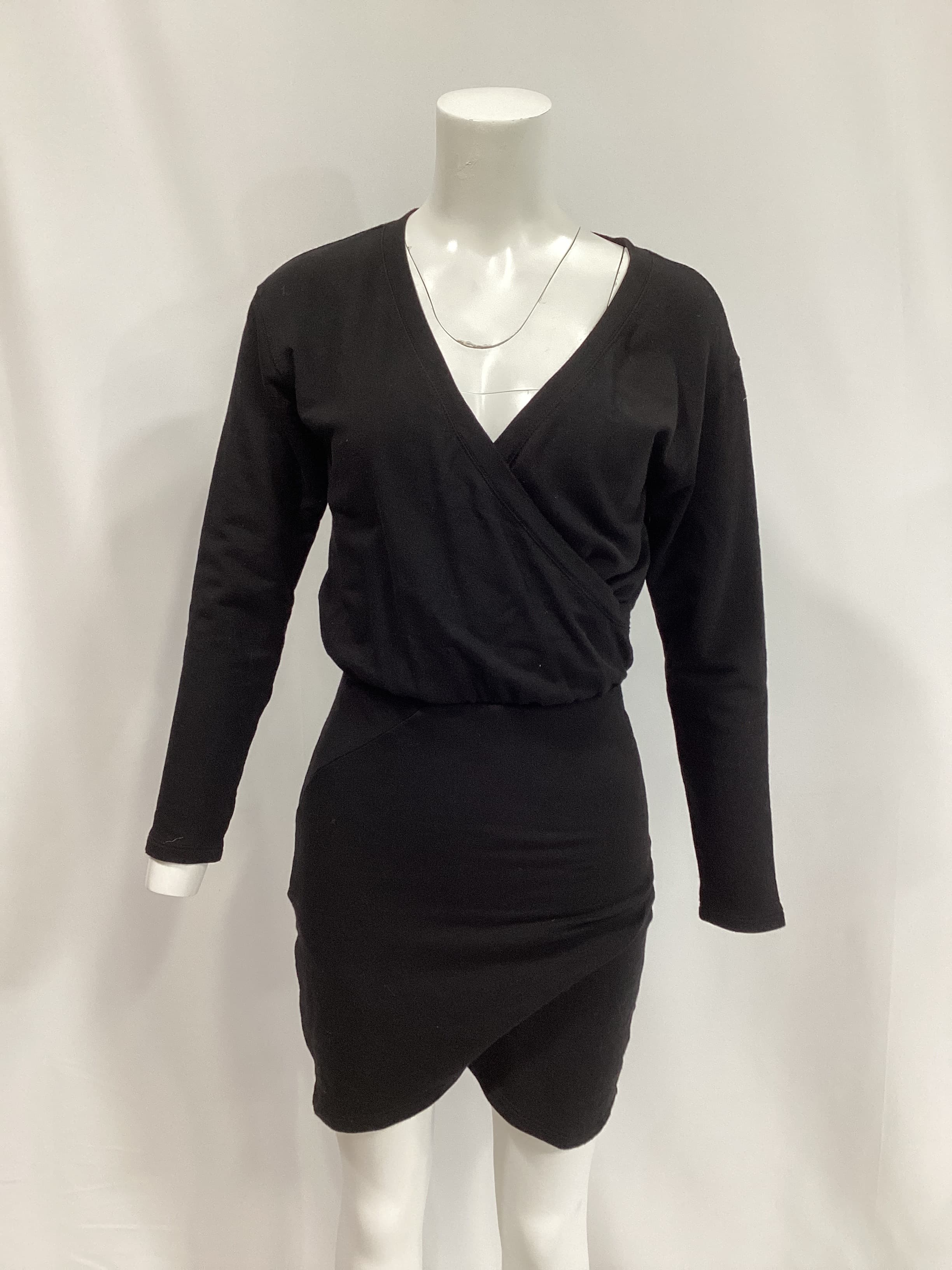 Cross Over Mini Dress In Black - Image 4