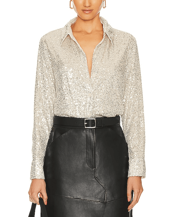Radiant Sequin Top In Champagne - Image 1