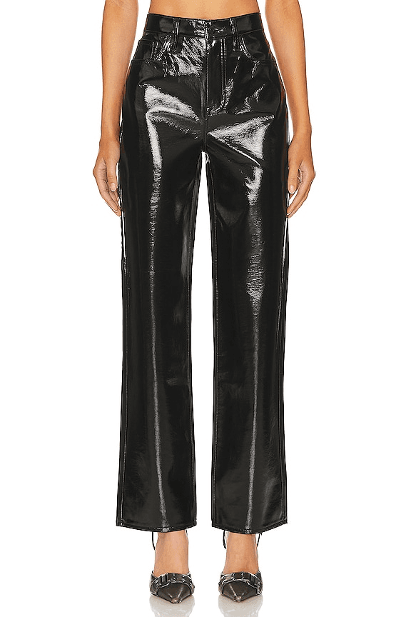 Cassie Super High Rise Straight In Black Vinyl - Image 1