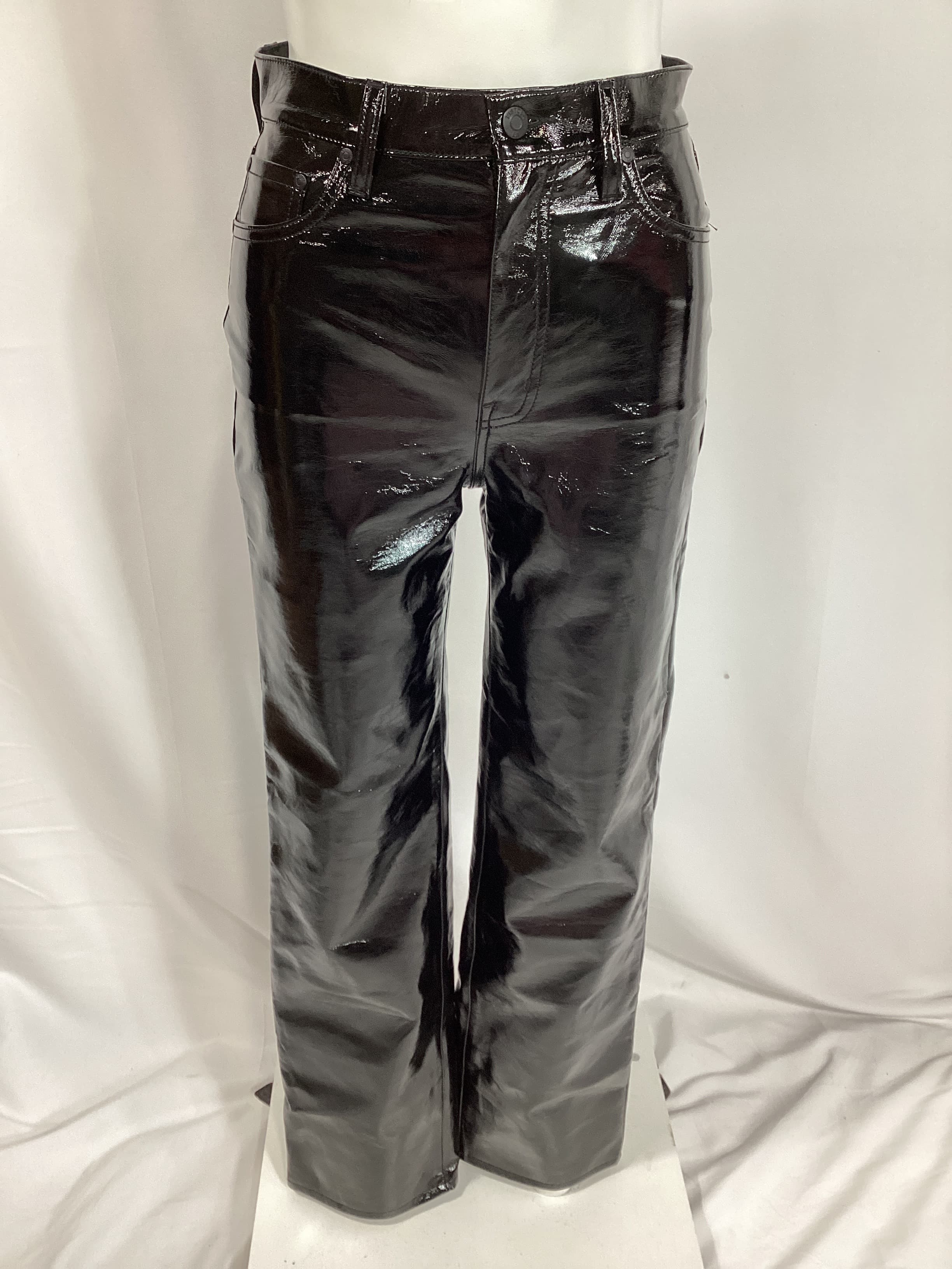 Cassie Super High Rise Straight In Black Vinyl - Image 3