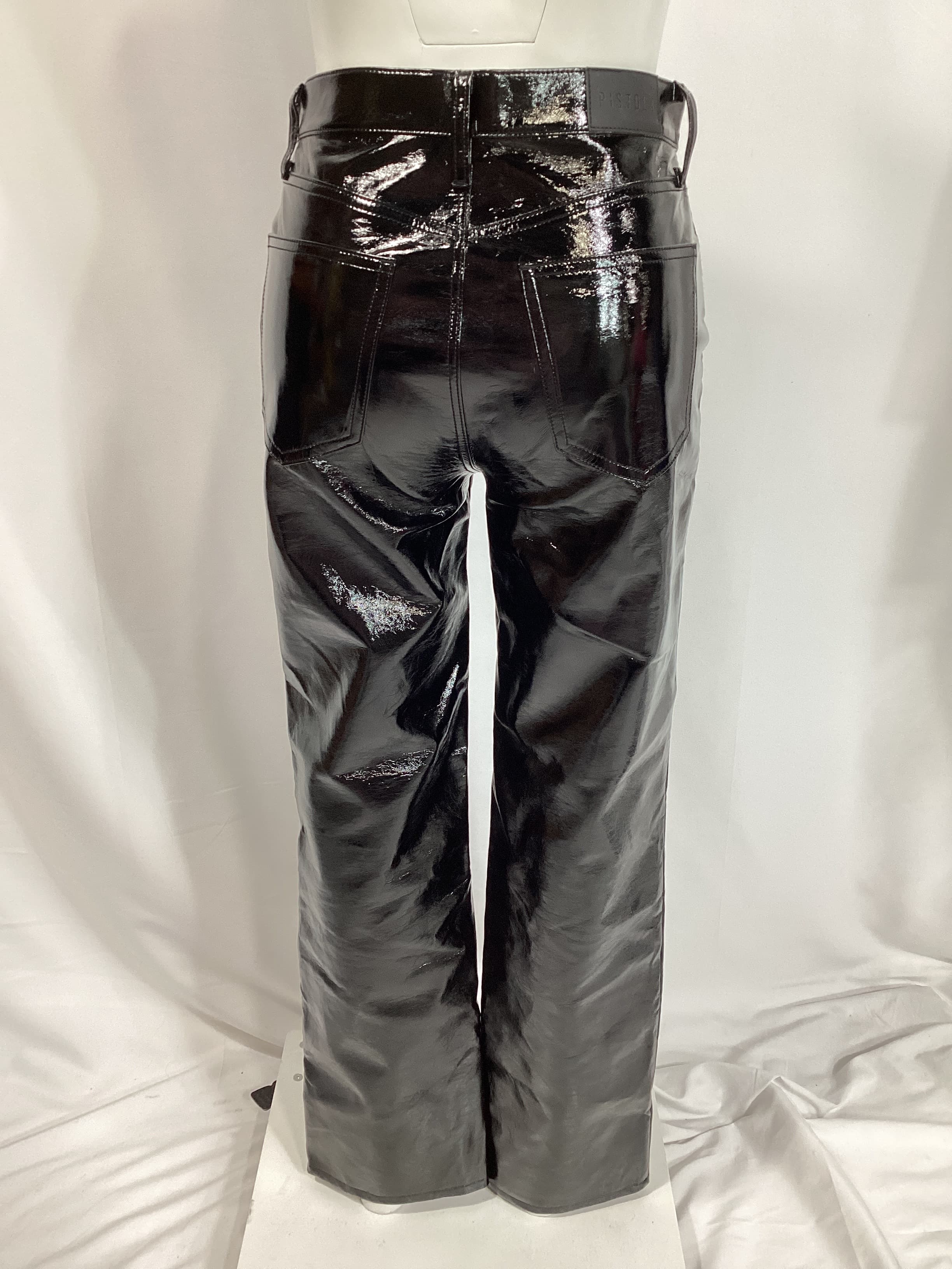 Cassie Super High Rise Straight In Black Vinyl - Image 4