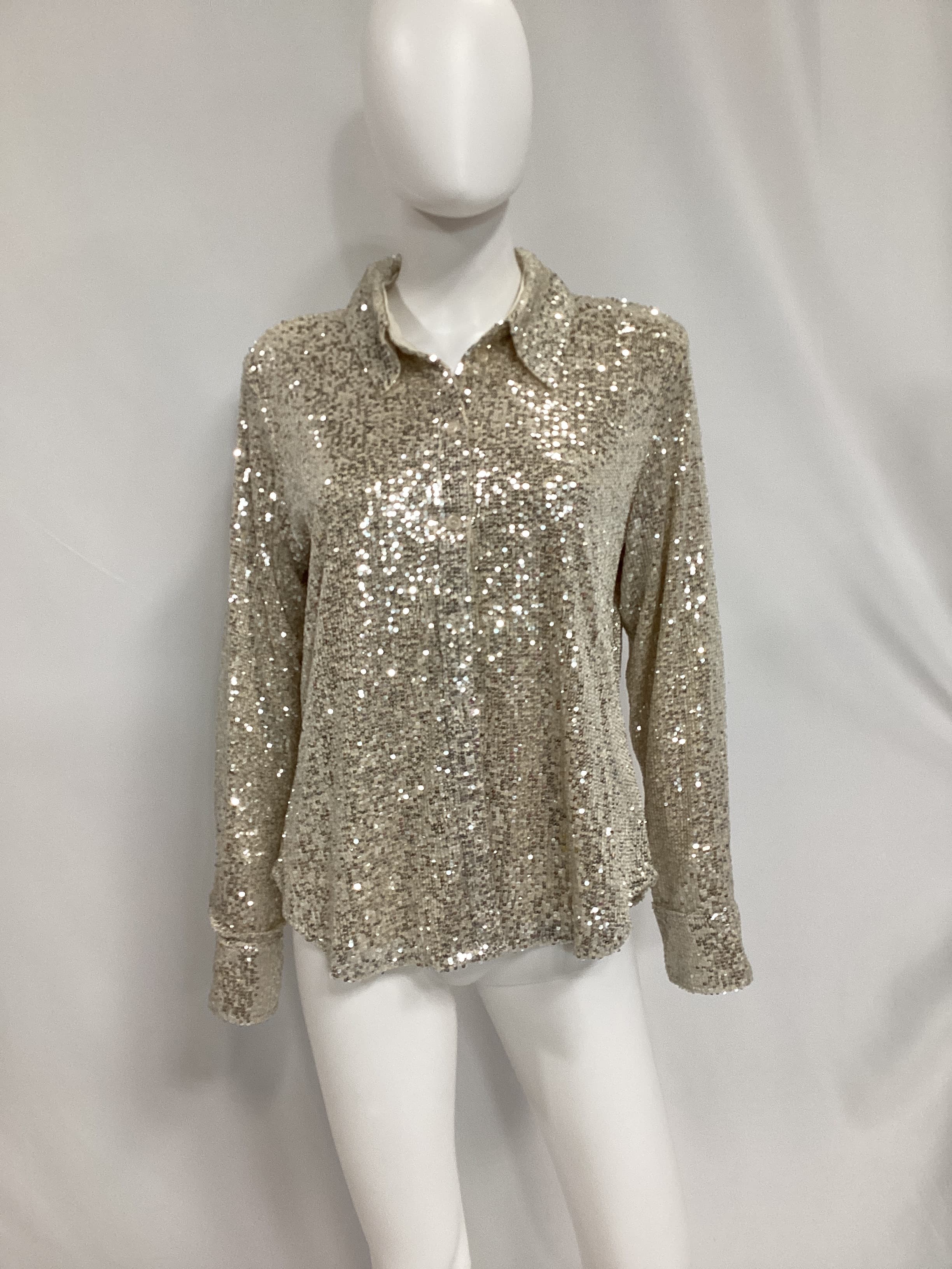 Radiant Sequin Top In Champagne - Image 3