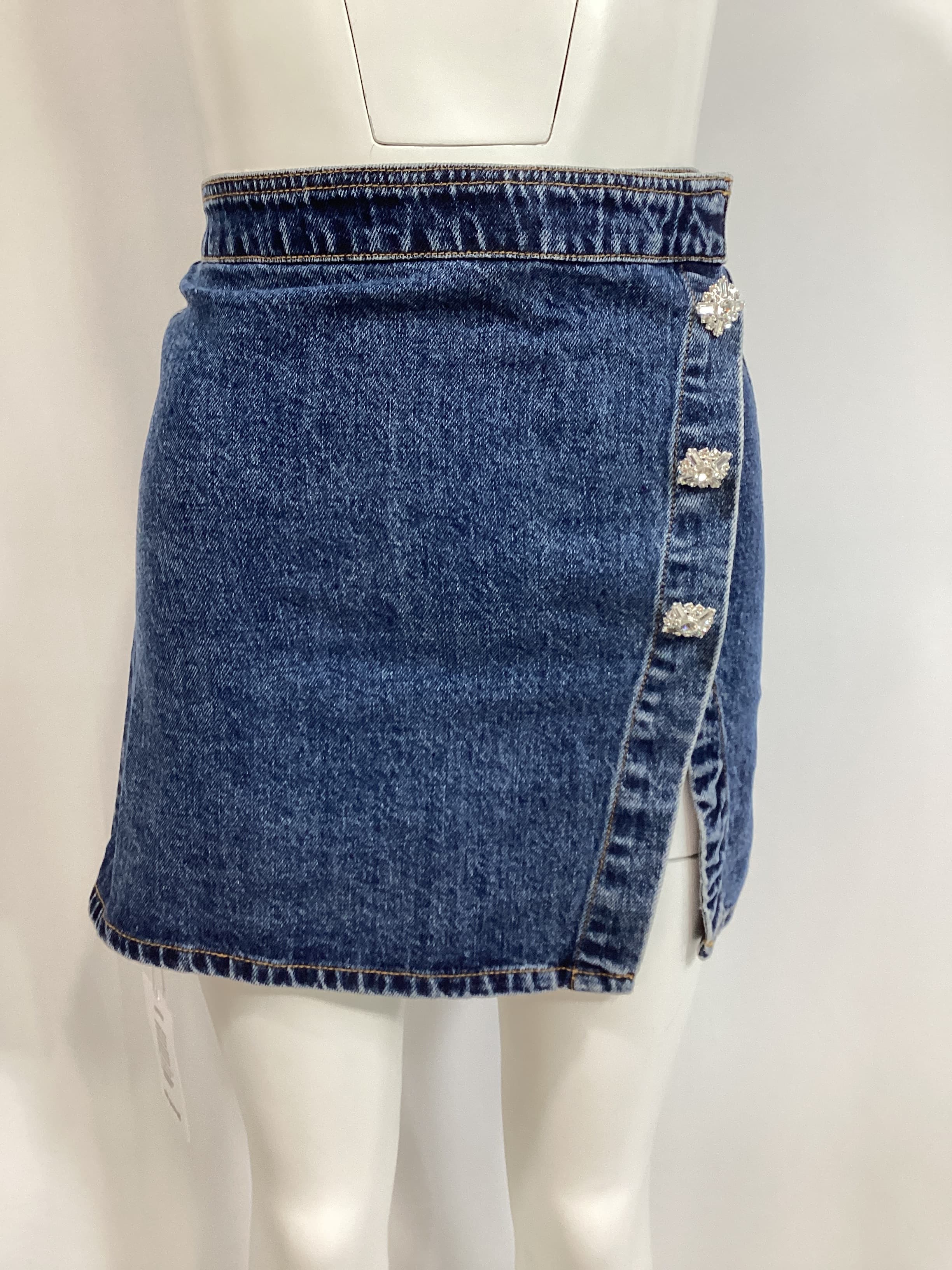 Denim Mini Skirt In Blue - Image 3