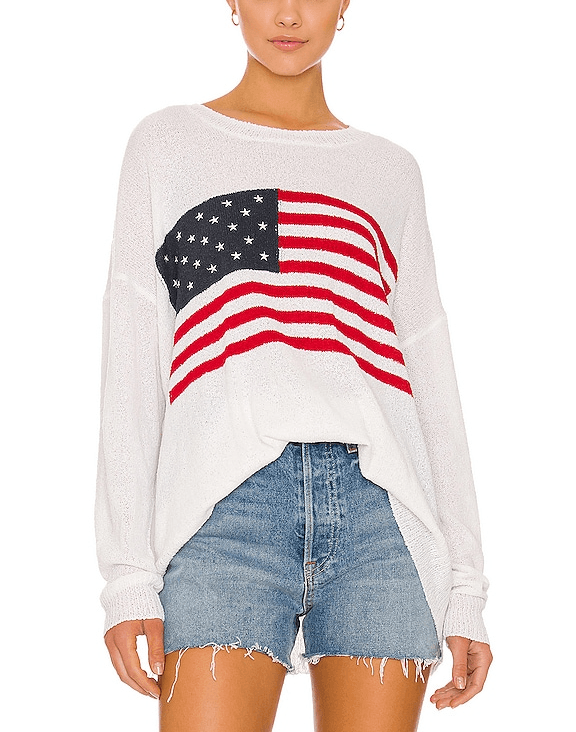 Woodsy Sweater In American Flag Print - Image 1
