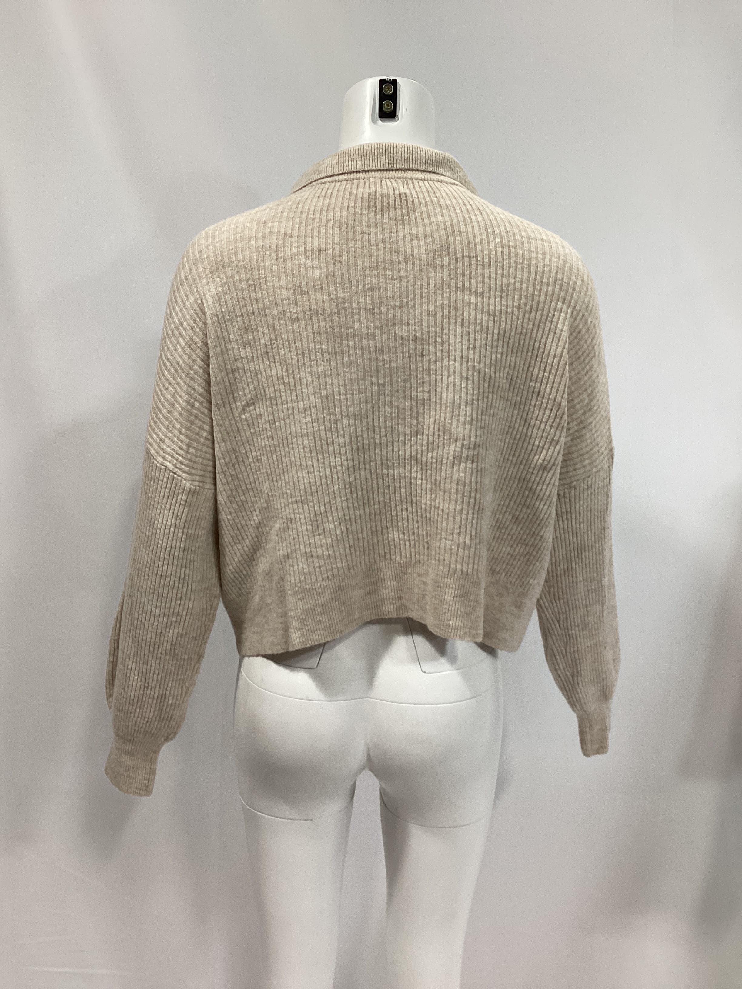 Amanda Oversized Knit Polo In Oatmeal - Image 2
