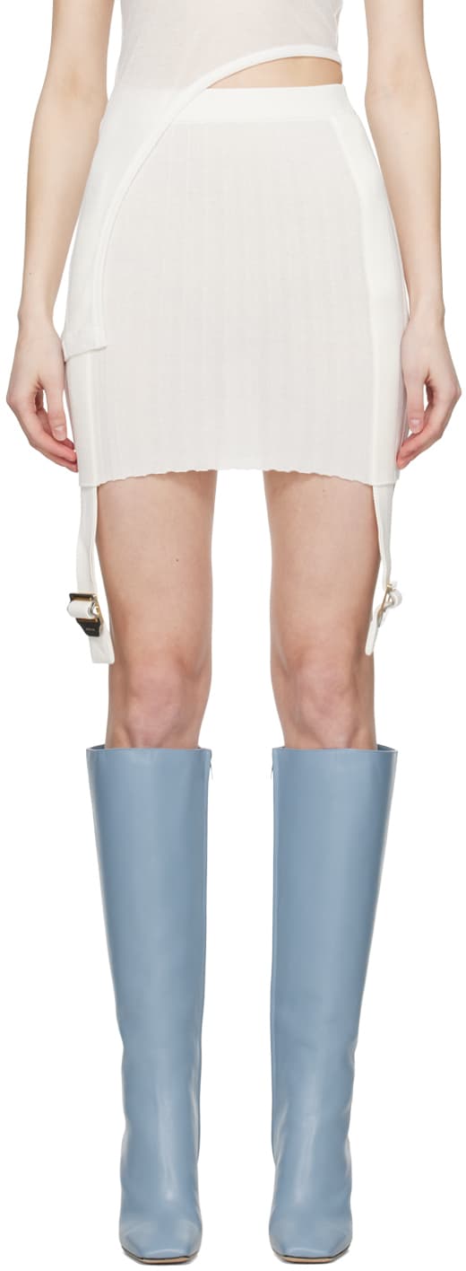 White Utility Miniskirt - Image 1