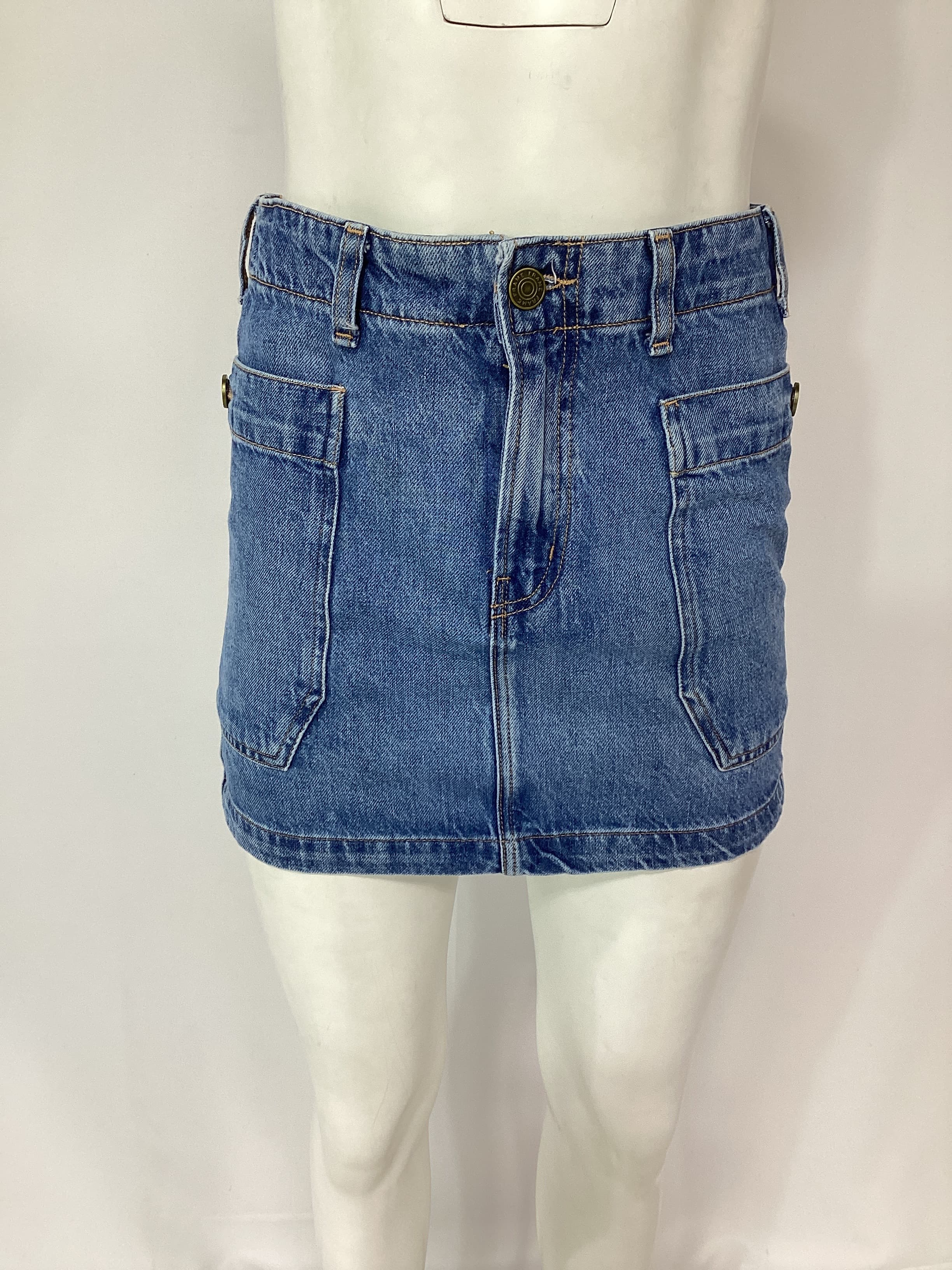 Denim Cargo Miniskirt - Image 3