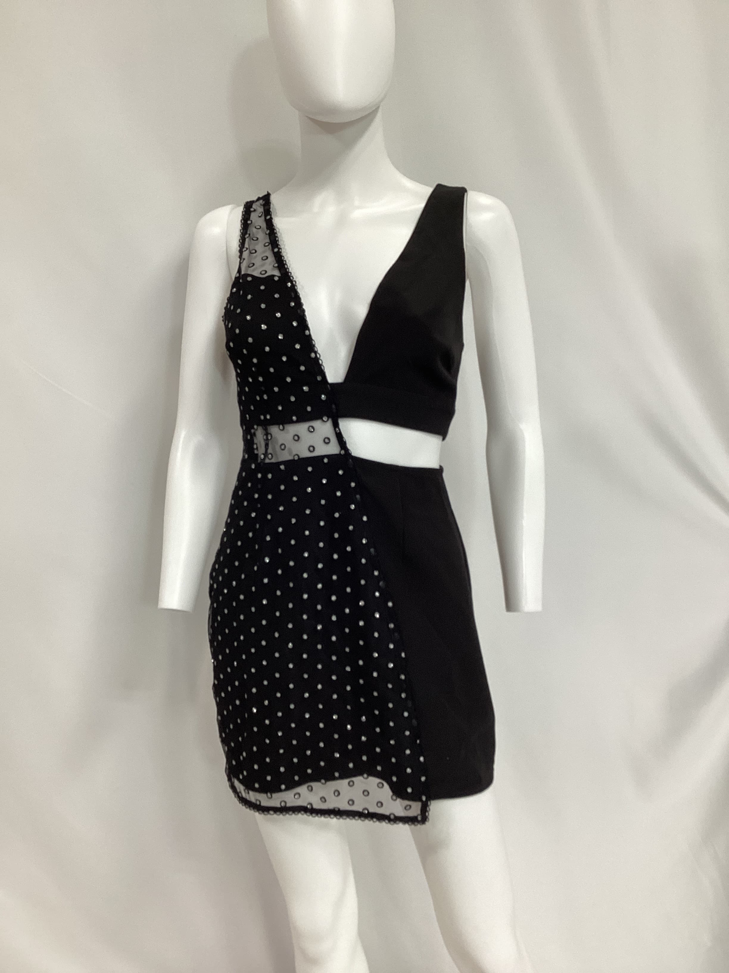 Laeticia Mini Dress In Silver Dots - Image 3