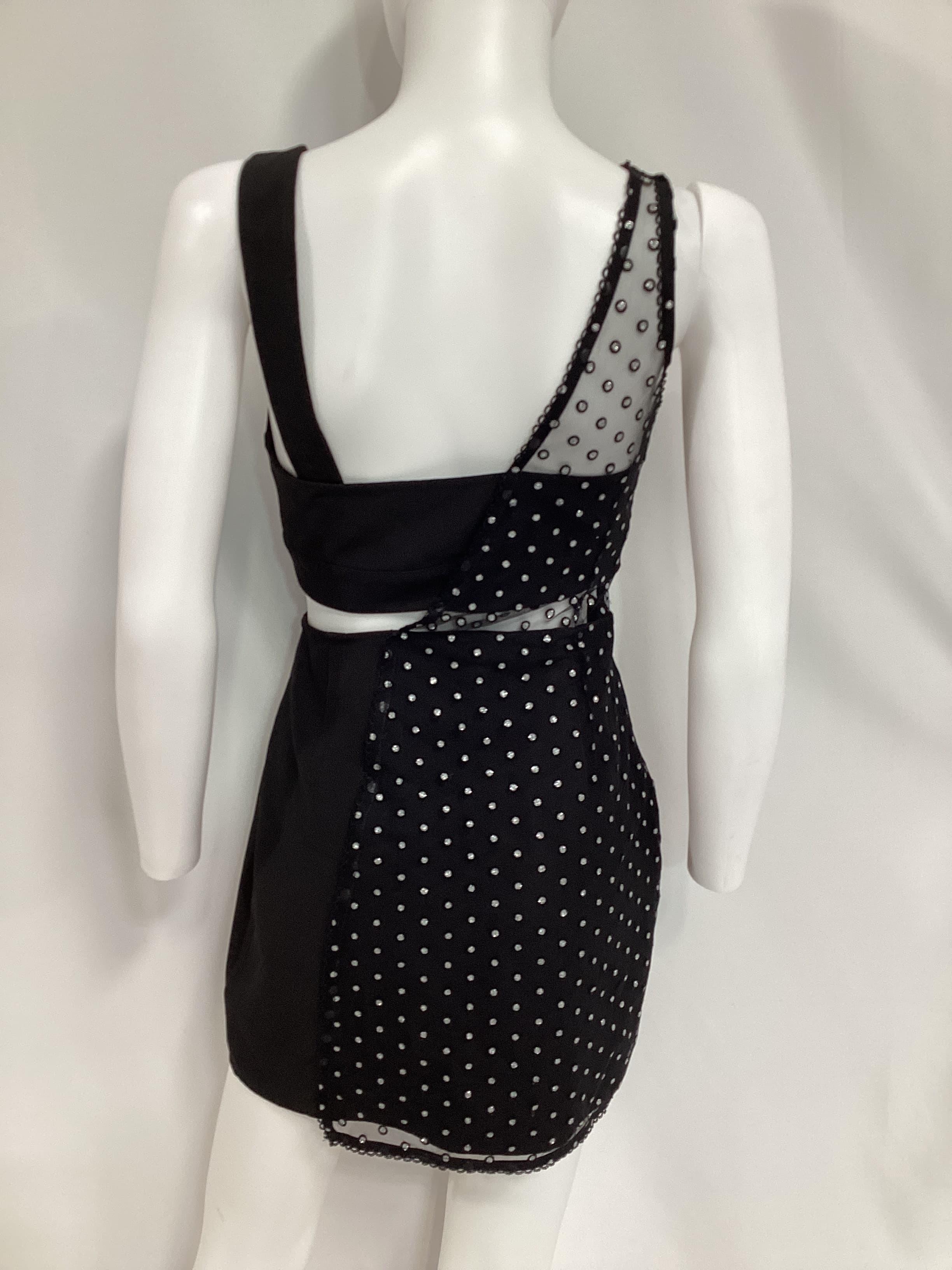 Laeticia Mini Dress In Silver Dots - Image 4