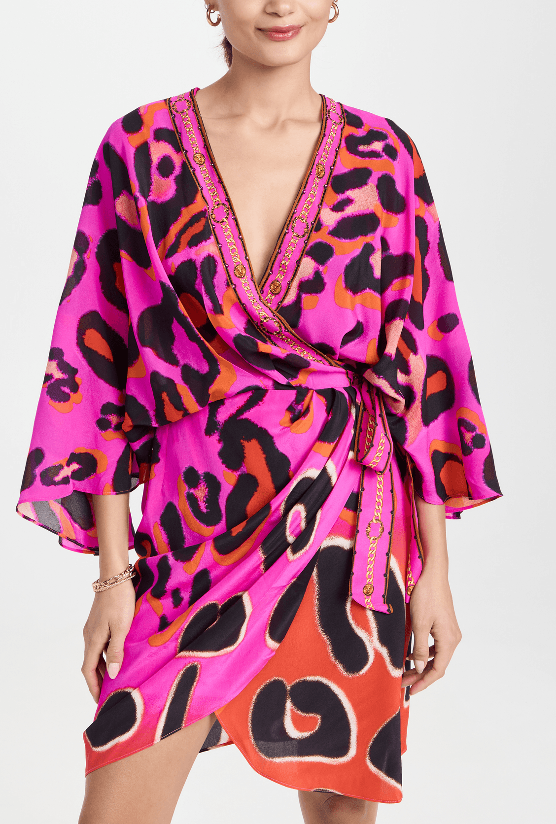 Draped Front Wrap Dress - Image 1
