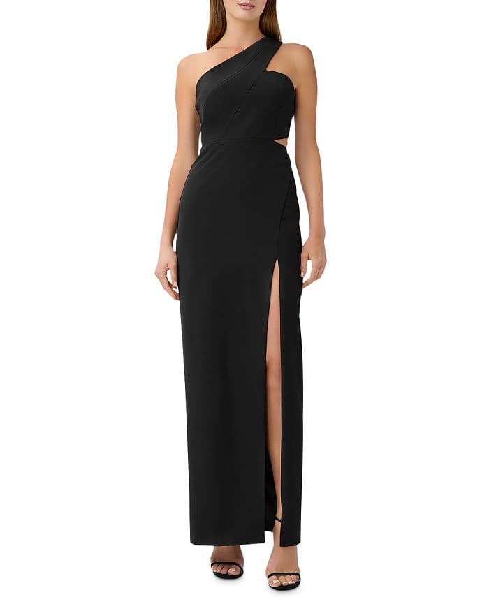 Aidan By Aidan Mattox One-Shoulder Crepe Cutout Gown - Image 1