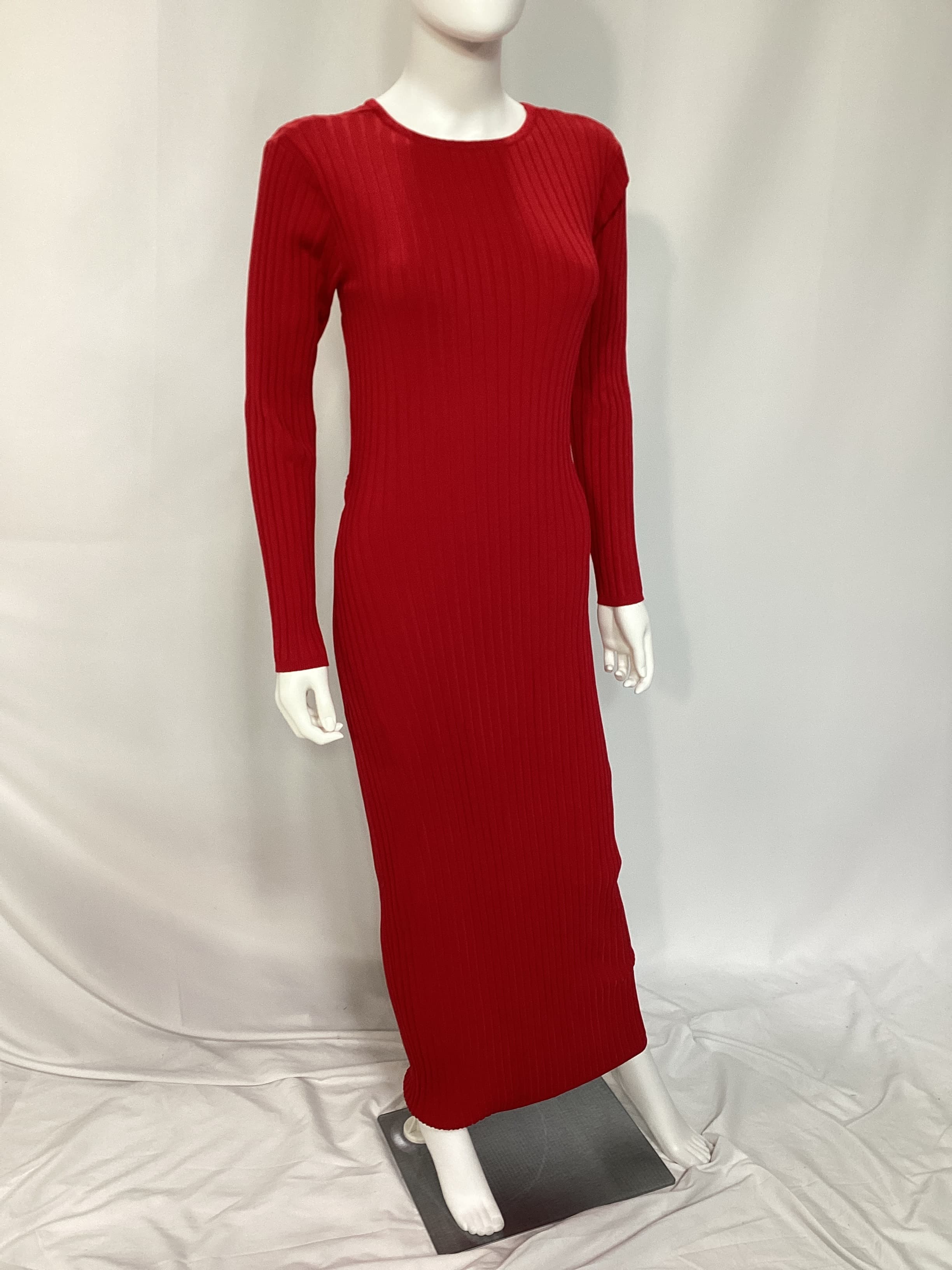 Red Knit Midi Dress - Image 2