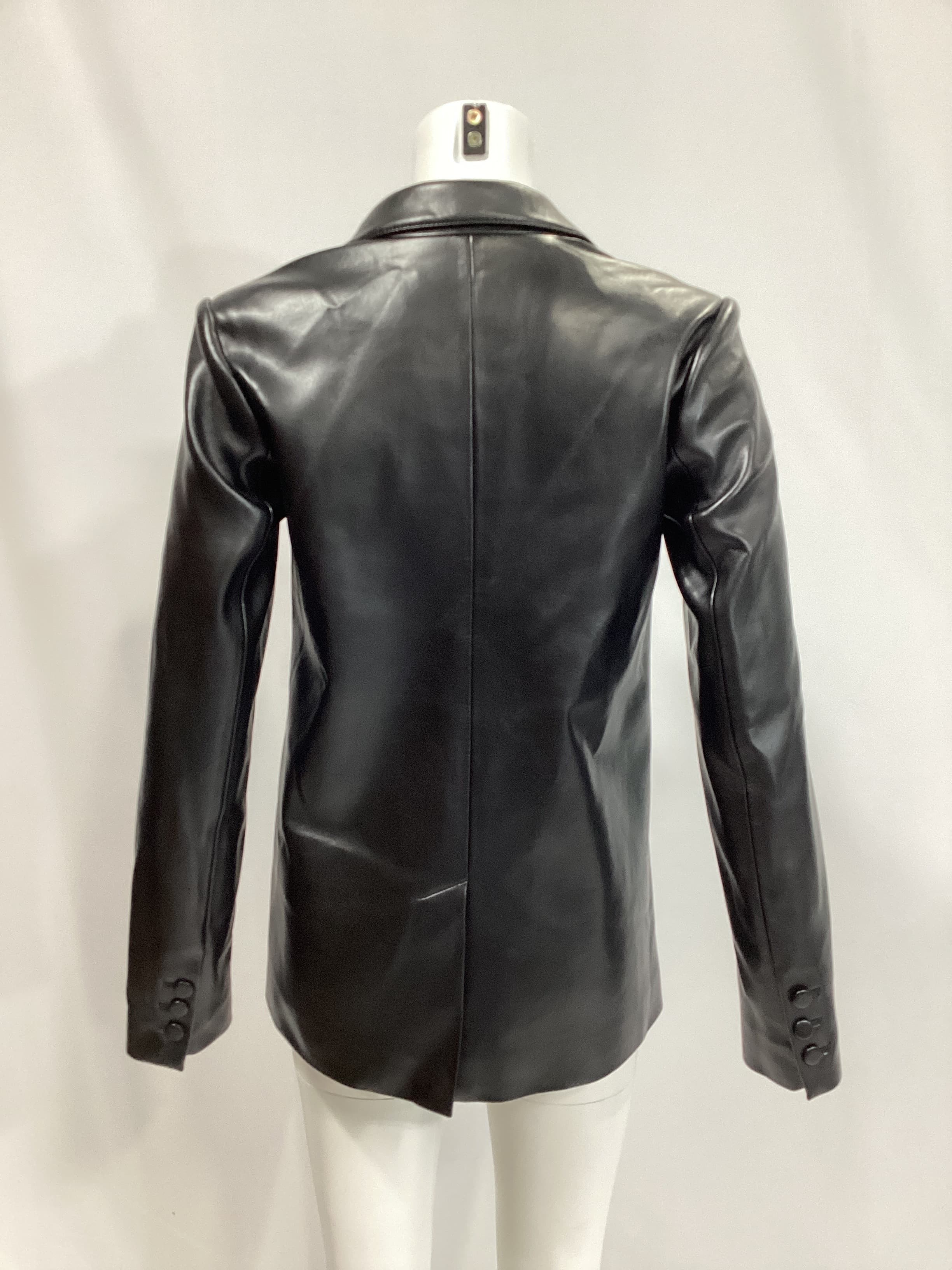 Faux Leather Blazer - Image 2