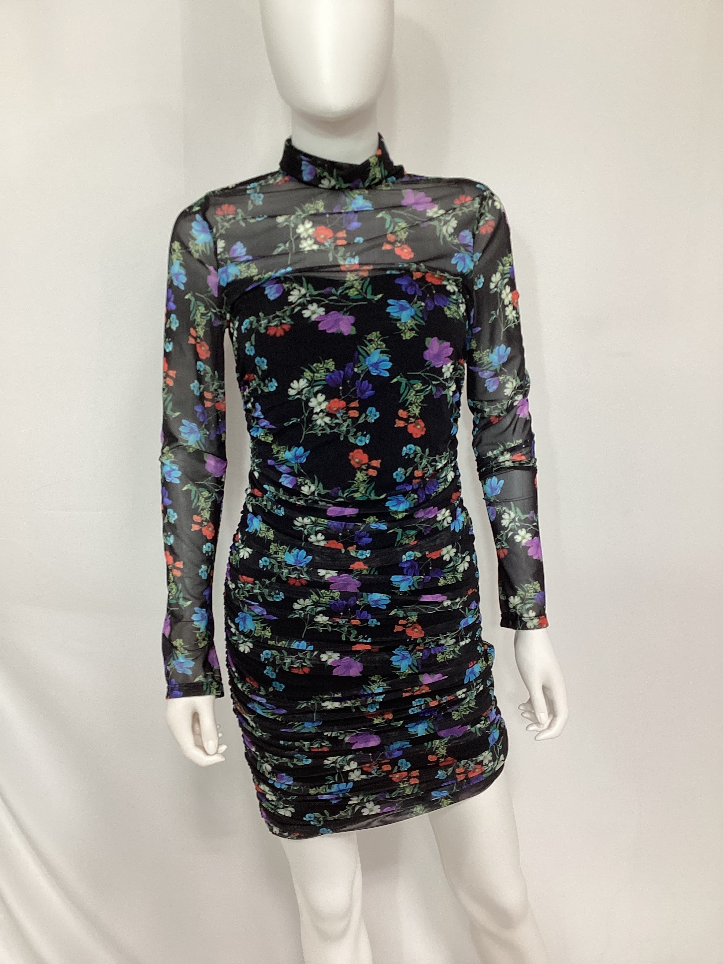 Delora Floral Print Turtleneck Midi Dress - Image 2