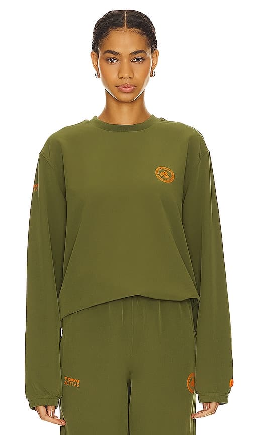 Tech Crewneck Sweatshirt In Pesto - Image 1