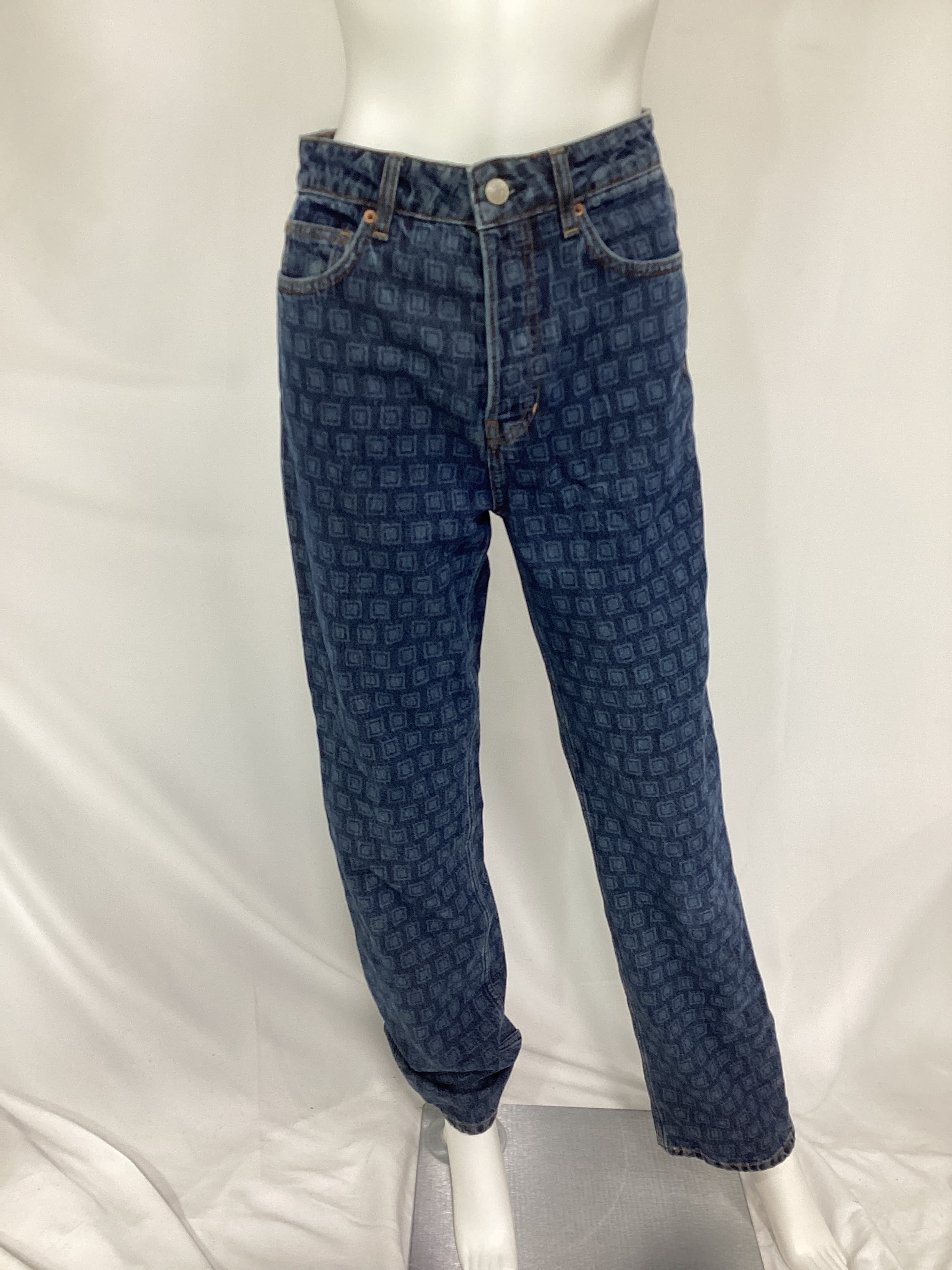 Cynthia Geo Print High Waist Straight Leg Jeans - Image 4