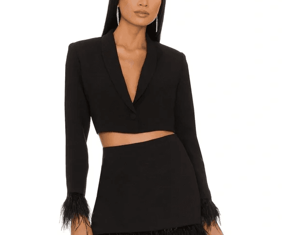 Amanda Uprichard X Revolve Dessa Blazer In Black - Image 1