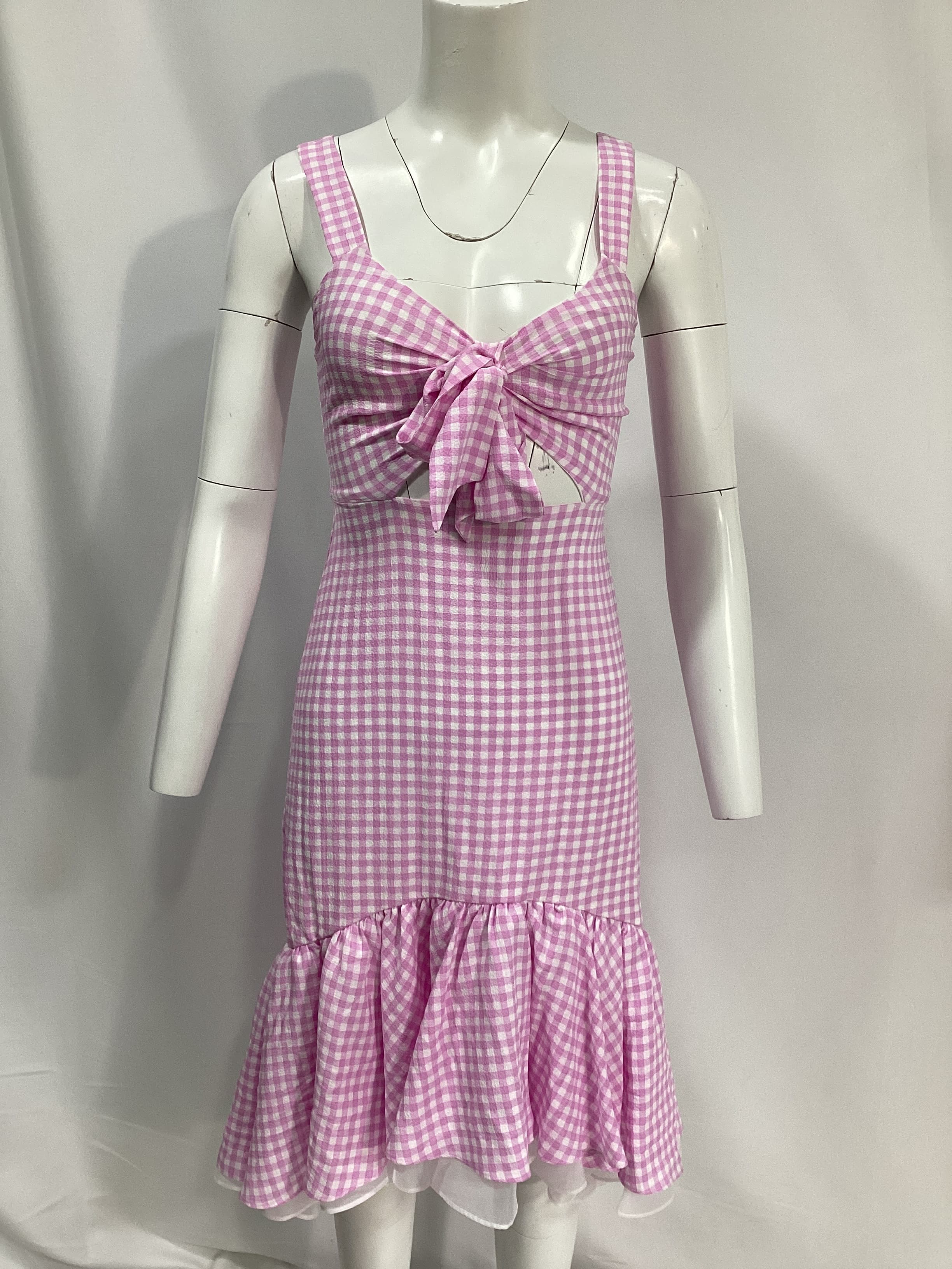 Tie Front Dress In Phalaenopsis Lavender Combo - Image 2