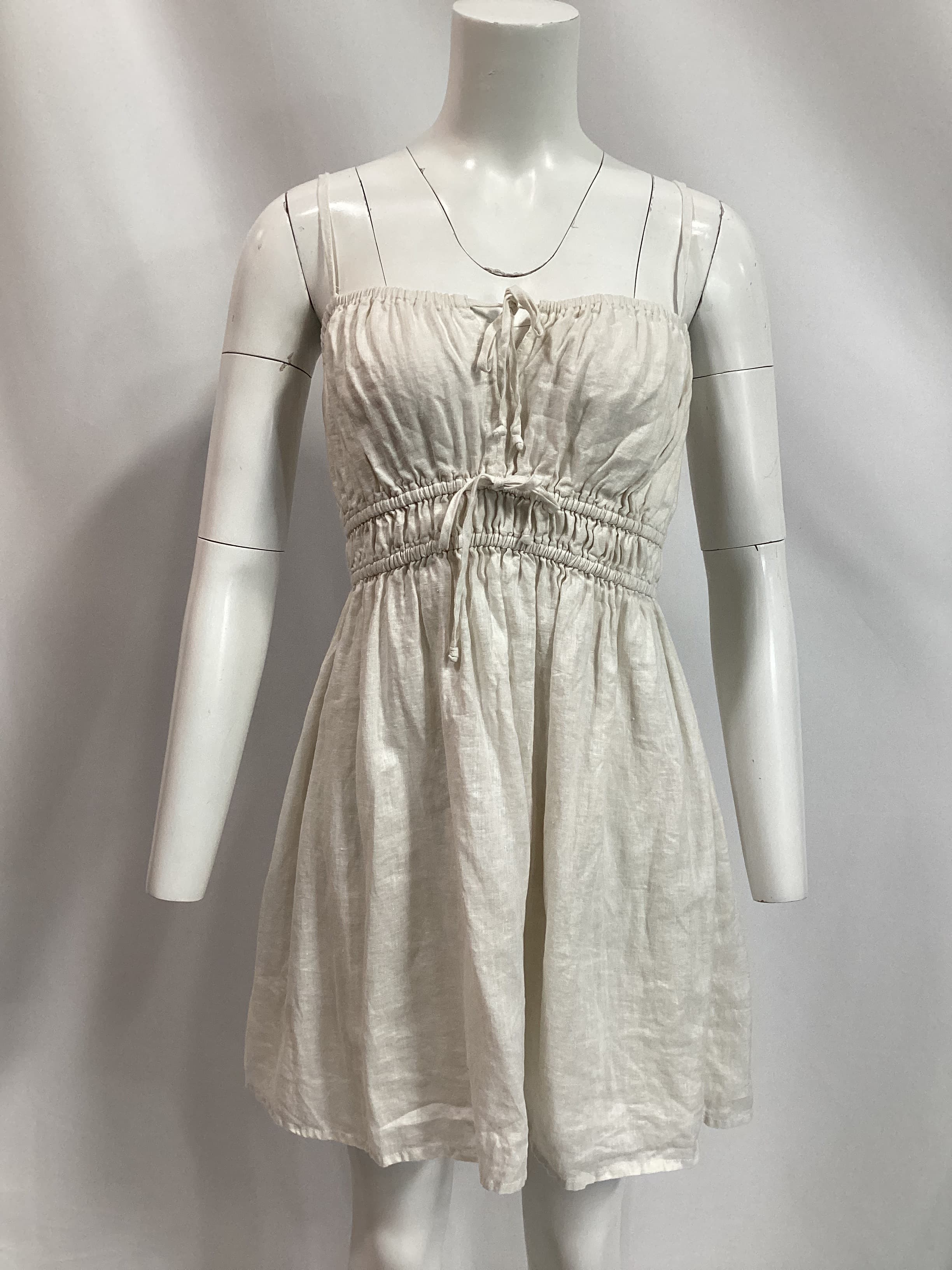 Shivka Mini Dress In Plain Egg Shell - Image 2