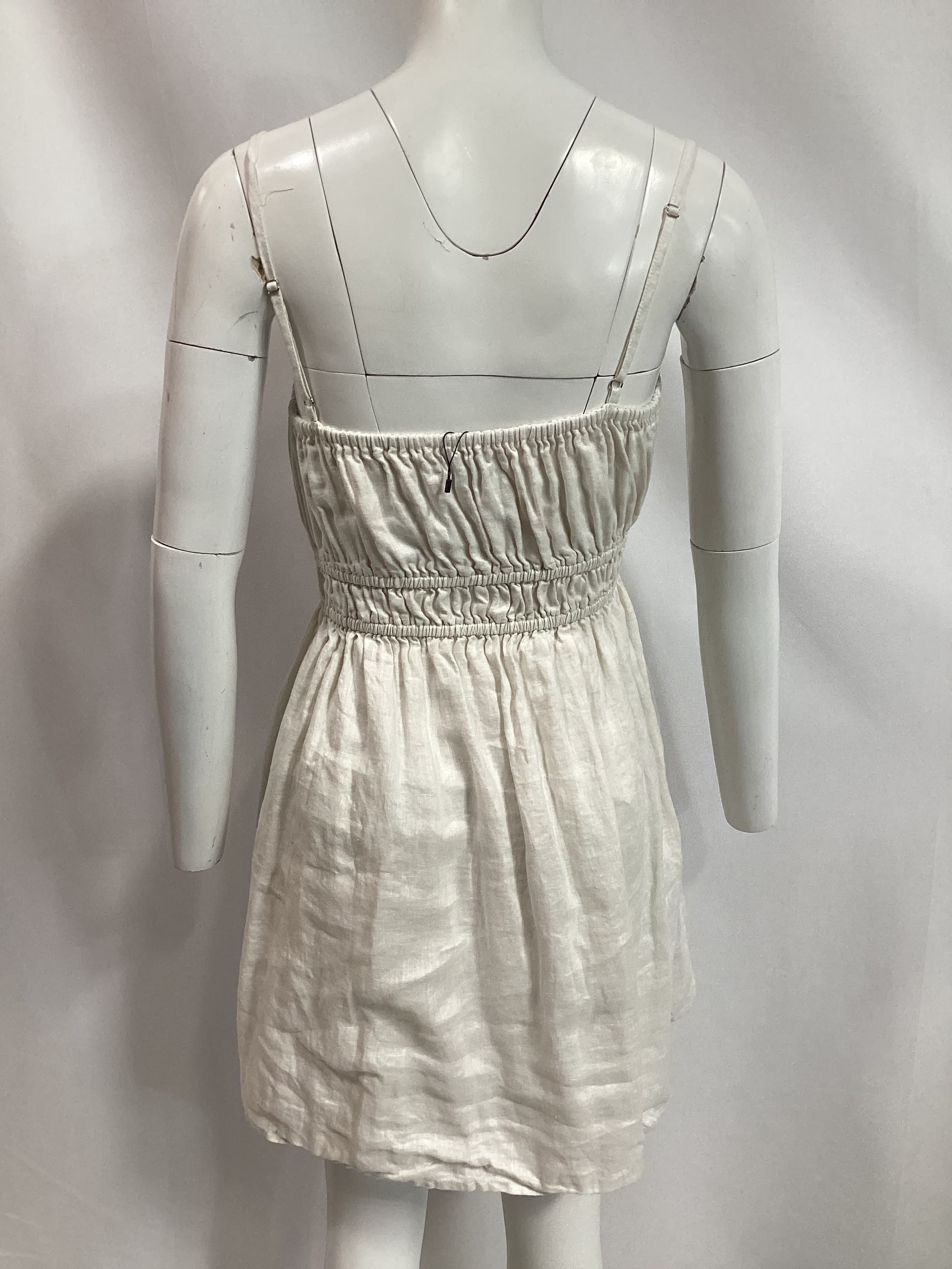 Shivka Mini Dress In Plain Egg Shell - Image 4