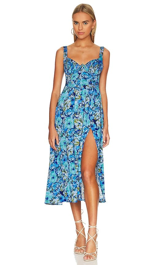 Astor Midi Dress In Blue - Image 1